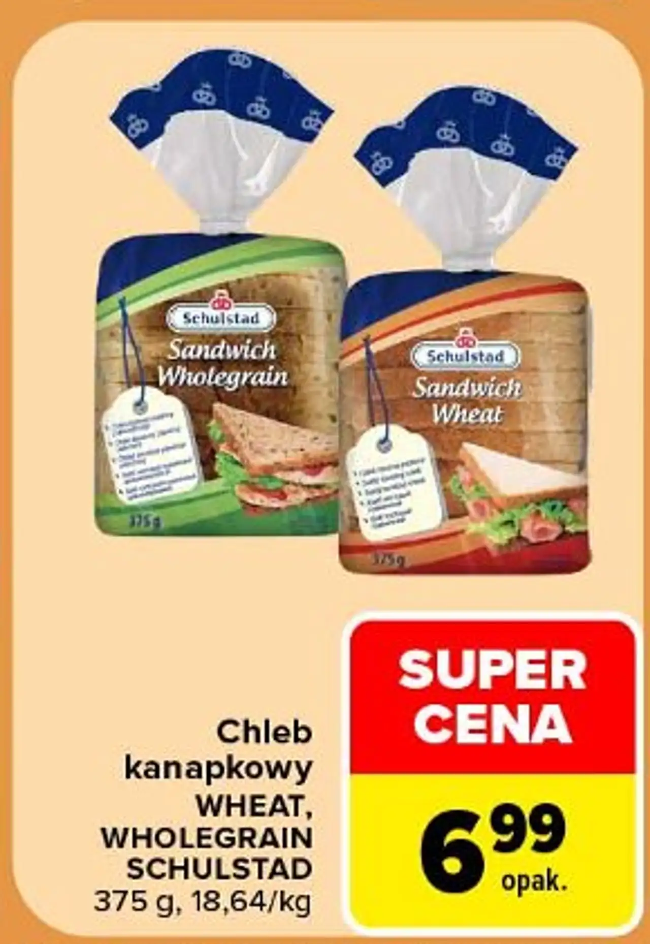 Chleb kanapkowy Wheat, Wholegrain Schulstad