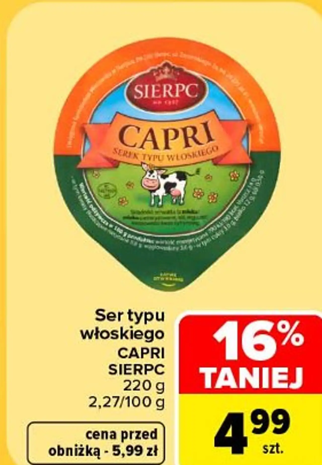 Ser typu włoskiego CAPRI SIERPC 220 g