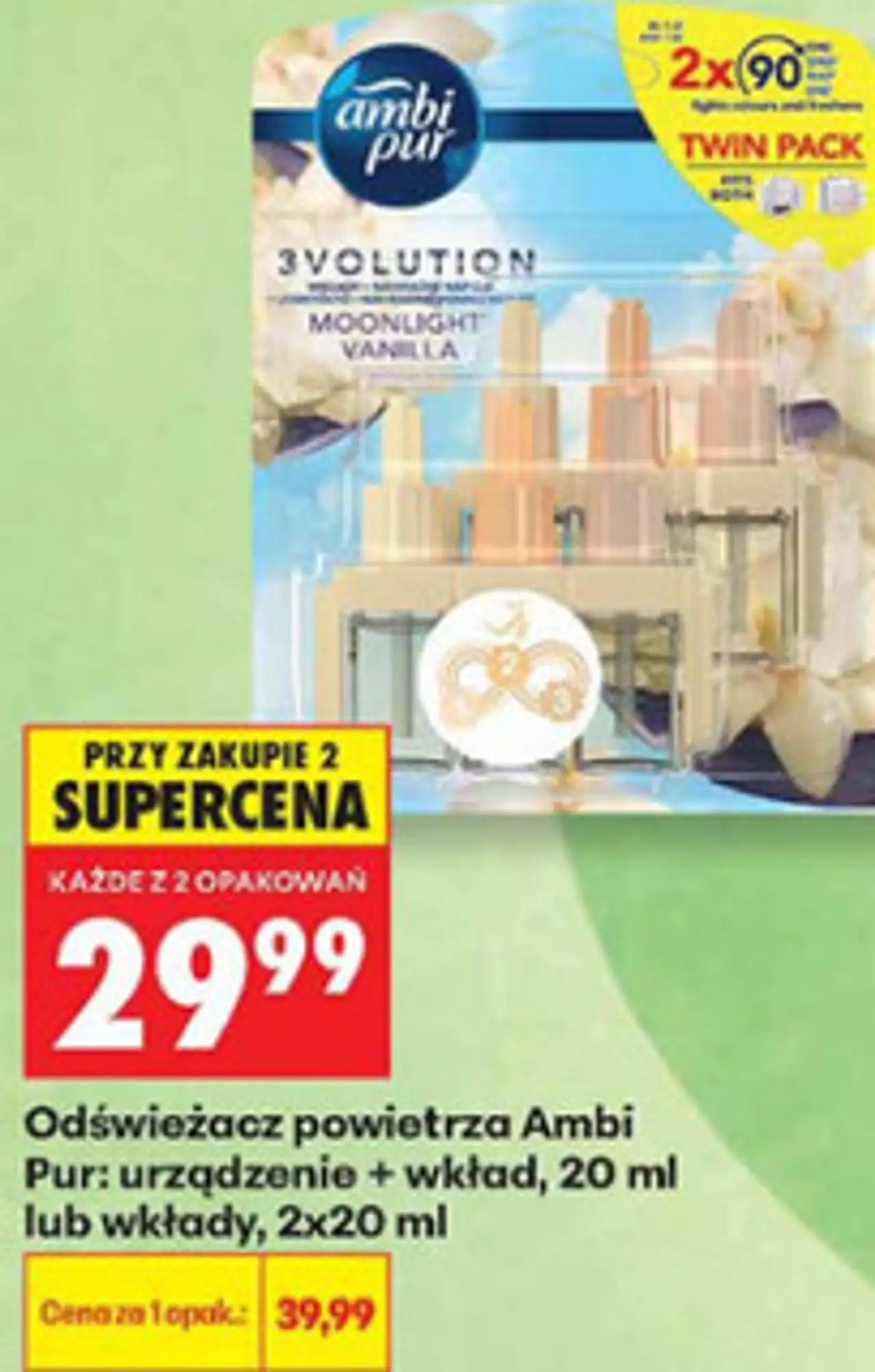 Odświeżacz powietrza Ambi Pur: urządzenie + wkład, 20 ml lub wkłady, 2x20 ml