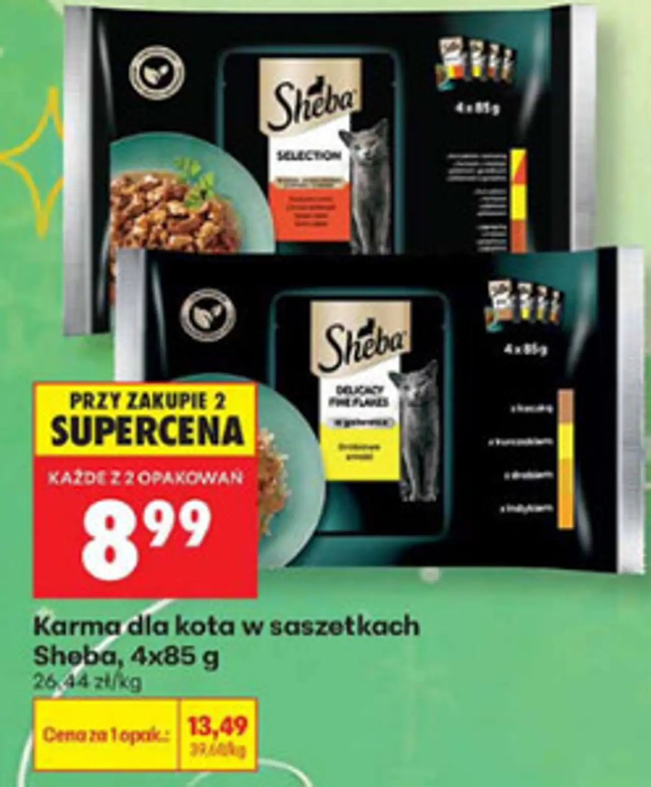 Karma dla kota w saszetkach Sheba, 4x85 g