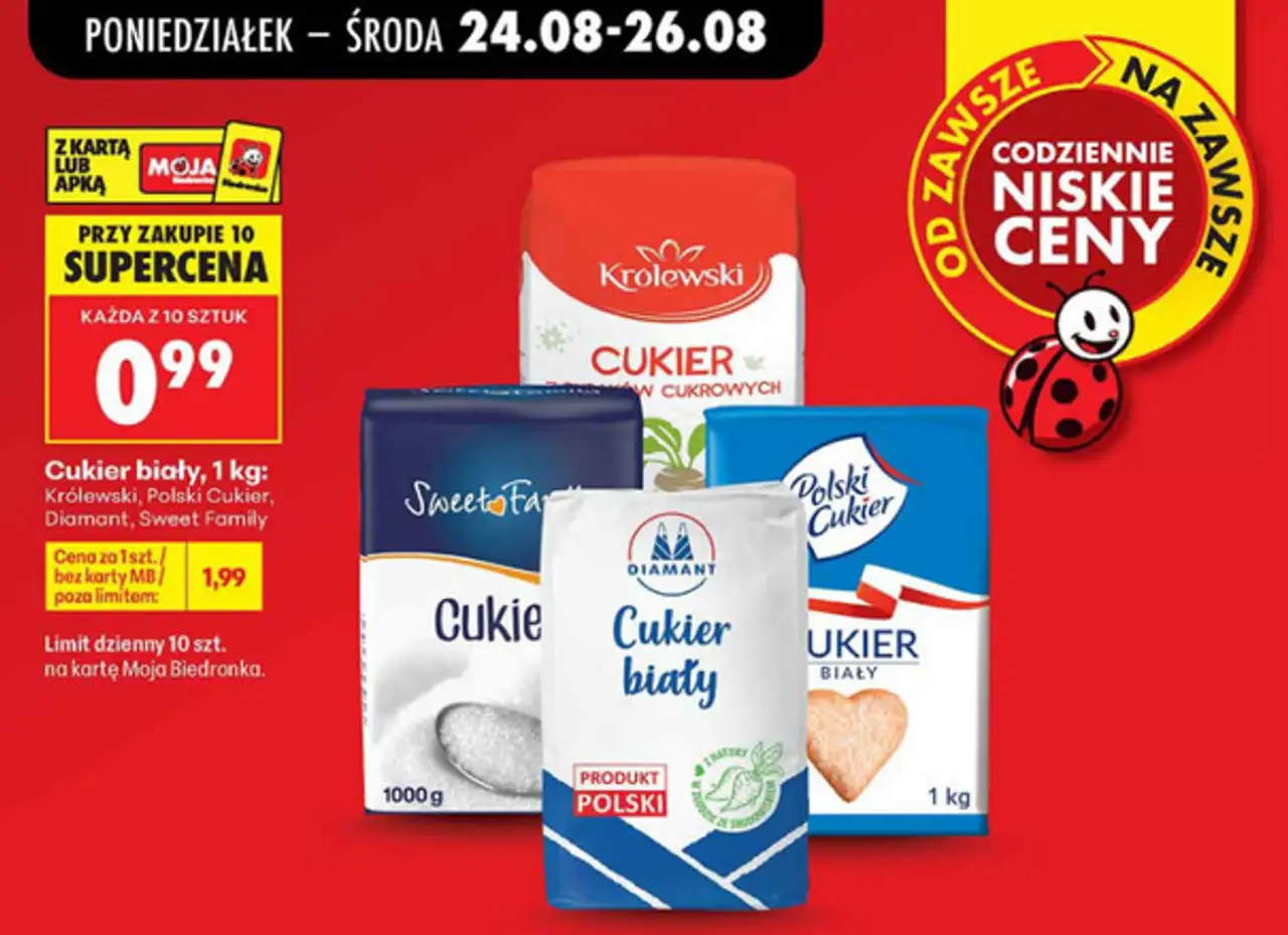 Cukier biały Królewski, Polski Cukier, Diamant, Sweet Family
