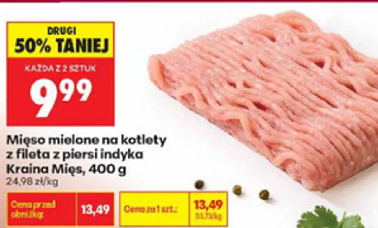 Mięso mielone na kotlety z fileta z piersi indyka Kraina Mięs