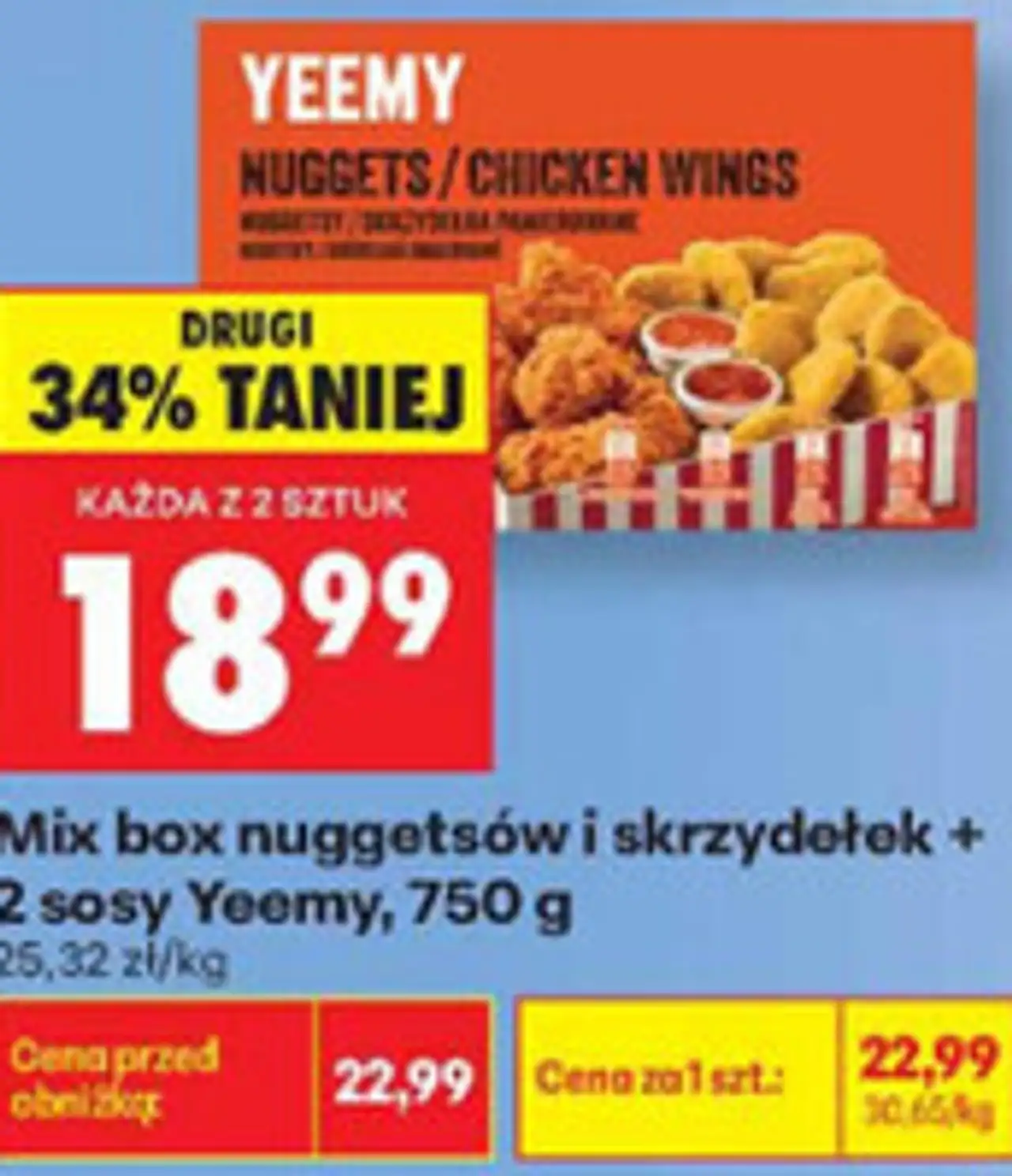 Mix box nuggetsów i skrzydełek + 2 sosy Yeemy