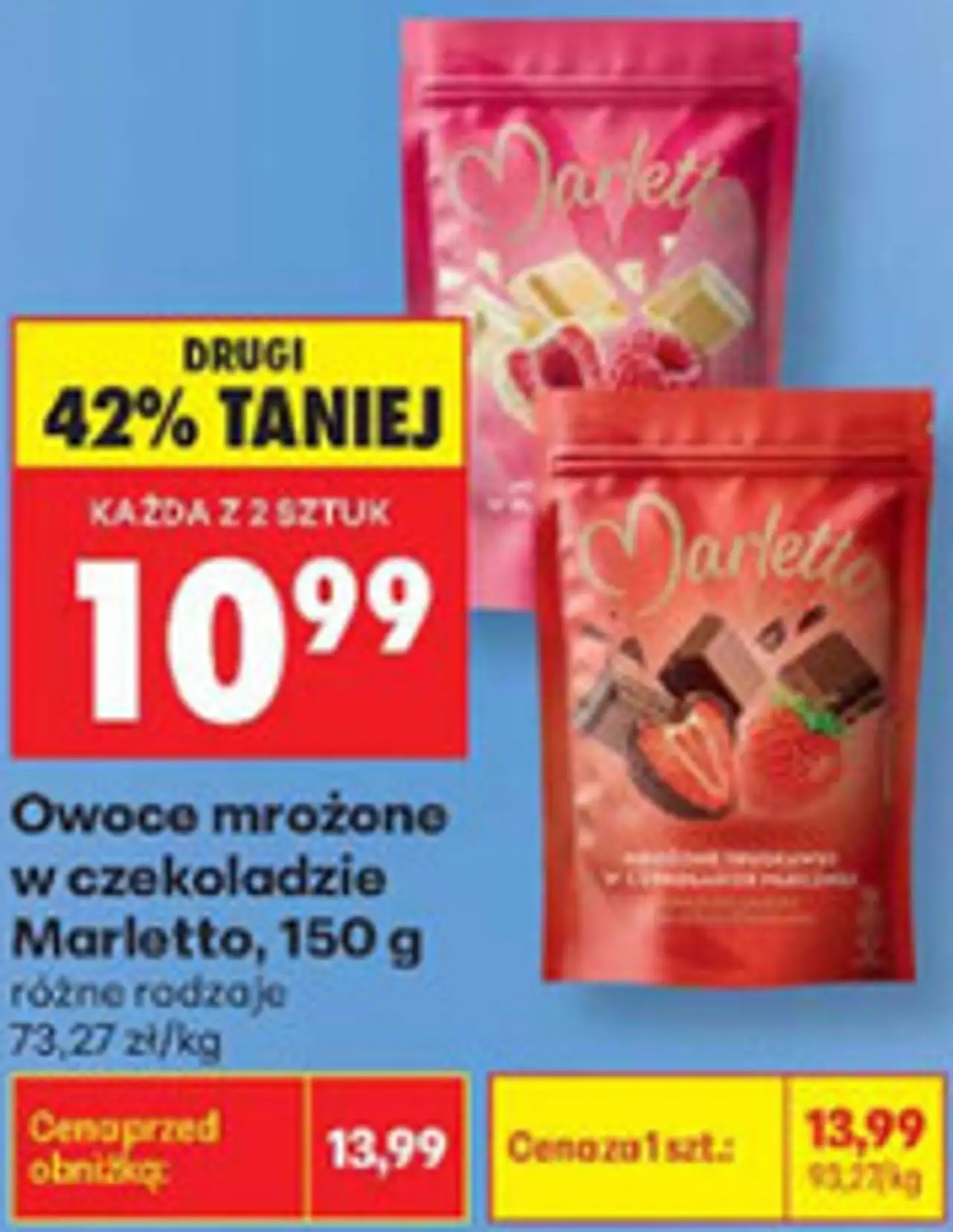 Owoce mrożone w czekoladzie Marletto, 150 g