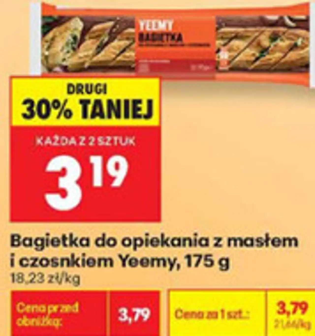 Bagietka do opiekania z masłem i czosnkiem Yeemy