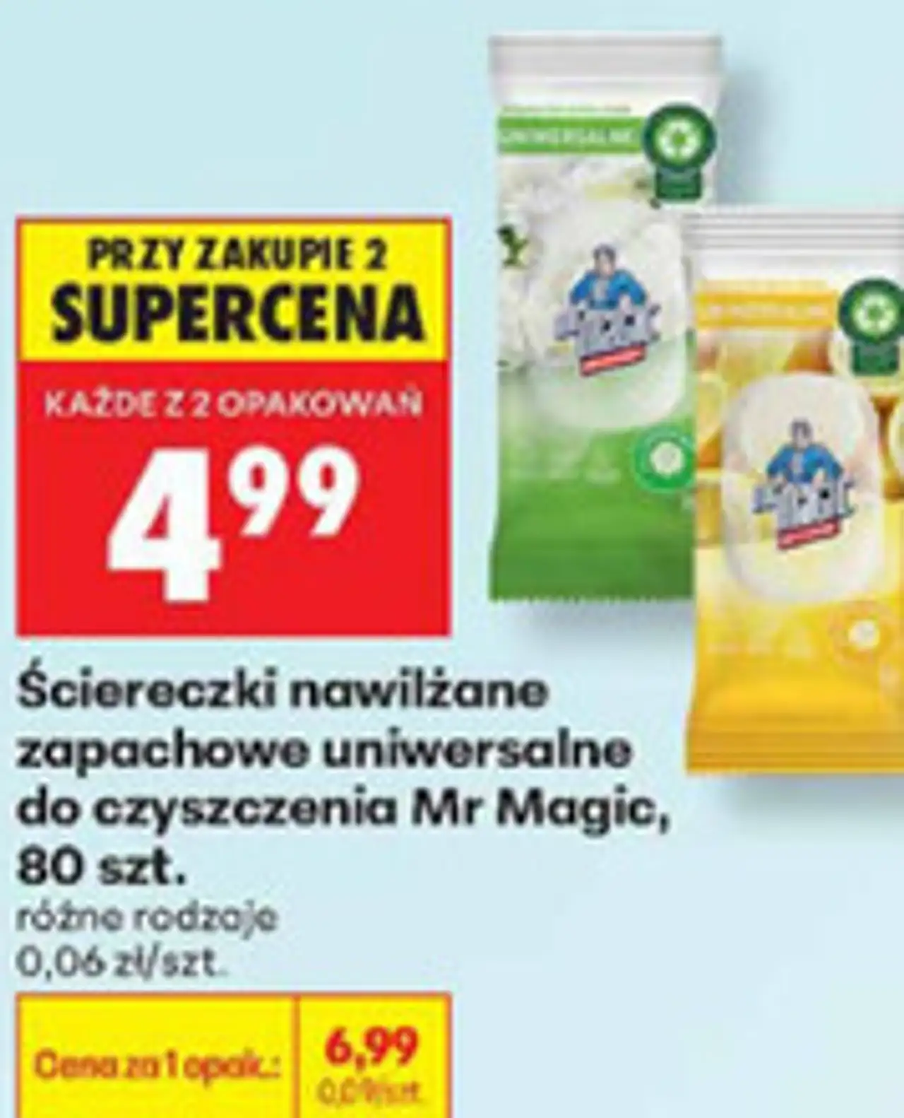Ściereczki nawilżane zapachowe uniwersalne do czyszczenia Mr Magic