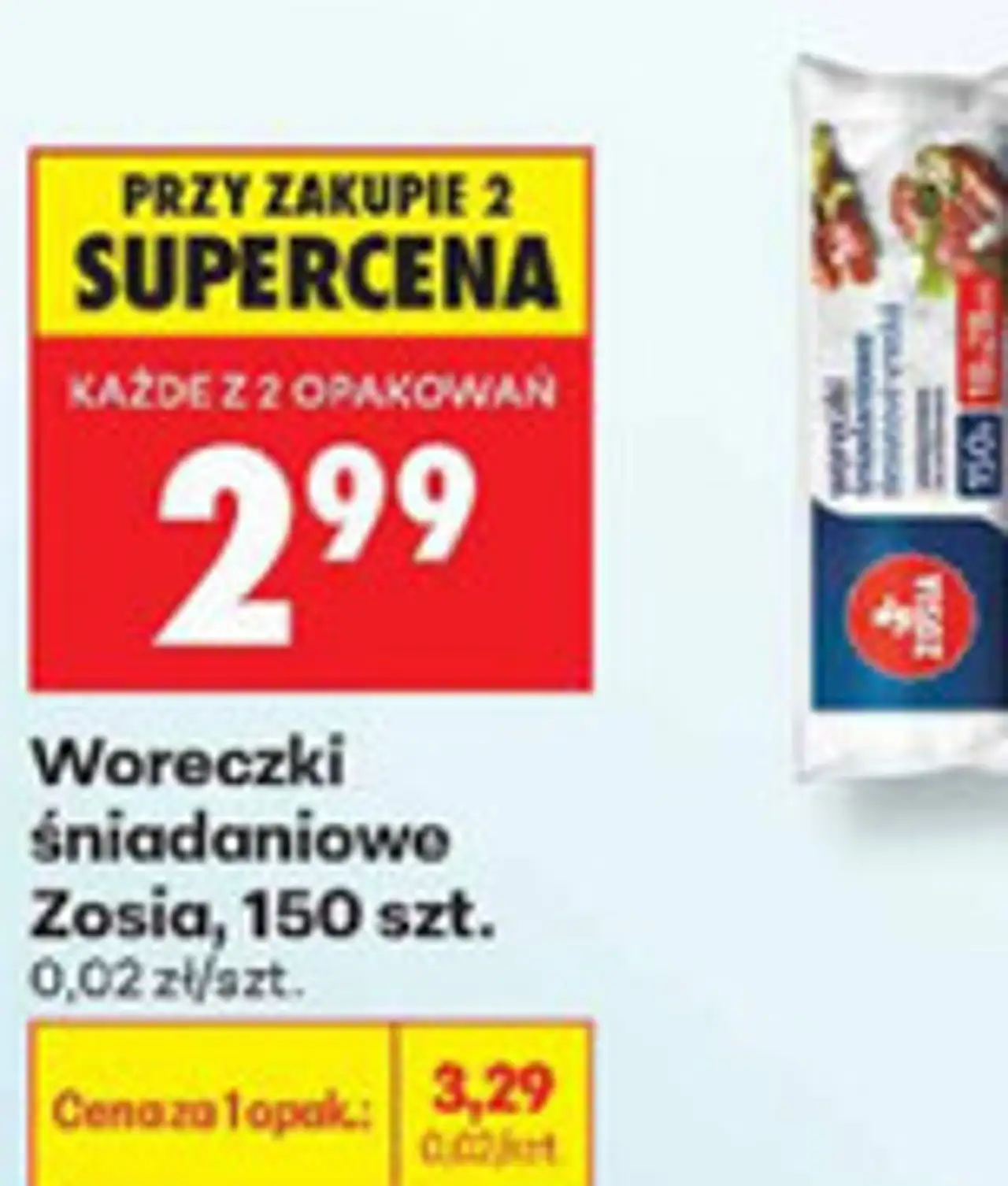 Woreczki śniadaniowe Zosia, 150 szt.