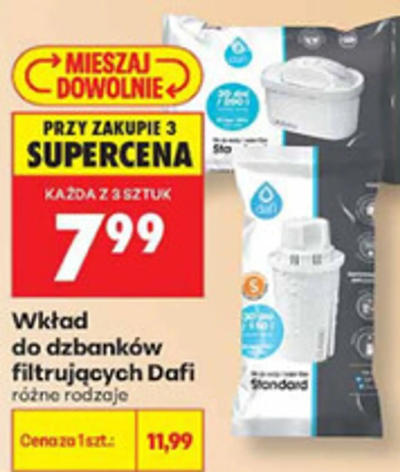 Wkład do dzbanków filtrujących Dafi