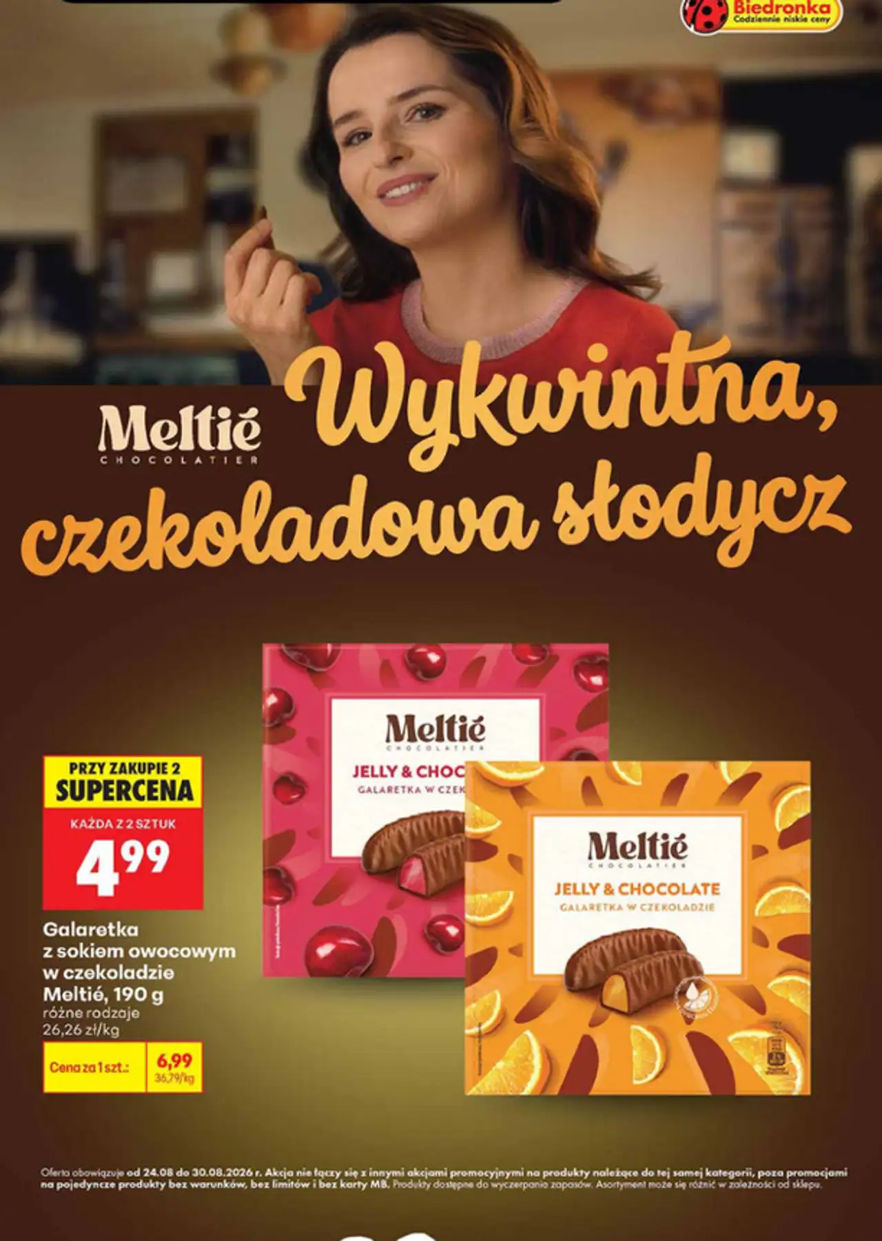 Meltie Galaretka z sokiem owocowym w czekoladzie