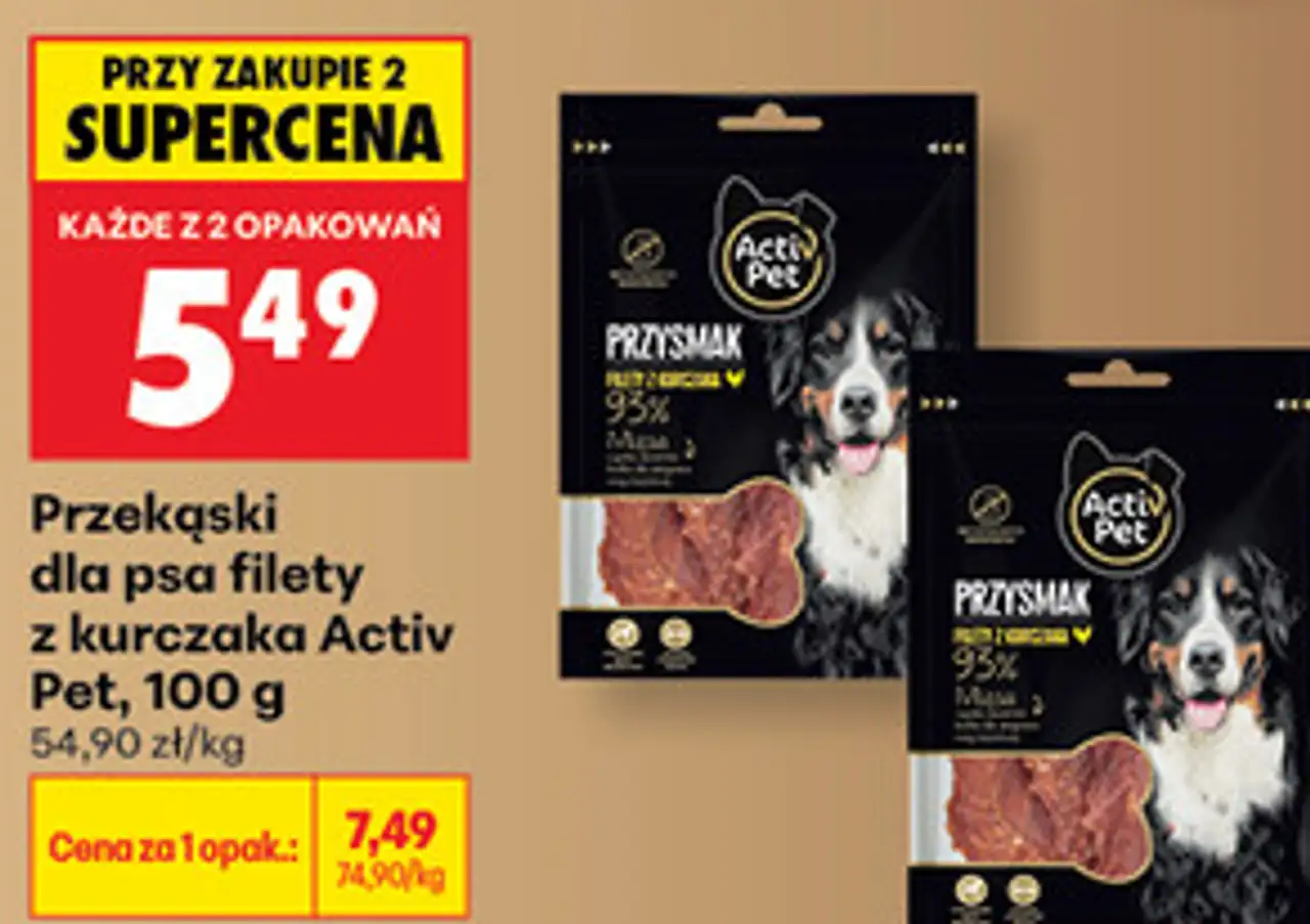 Przekąski dla psa filety z kurczaka Activ Pet, 100 g