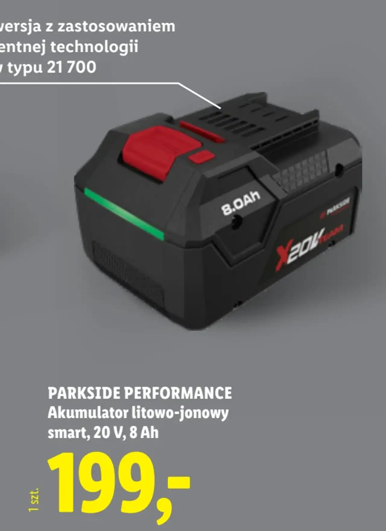 PARKSIDE PERFORMANCE Akumulator litowo-jonowy smart, 20 V, 8 Ah