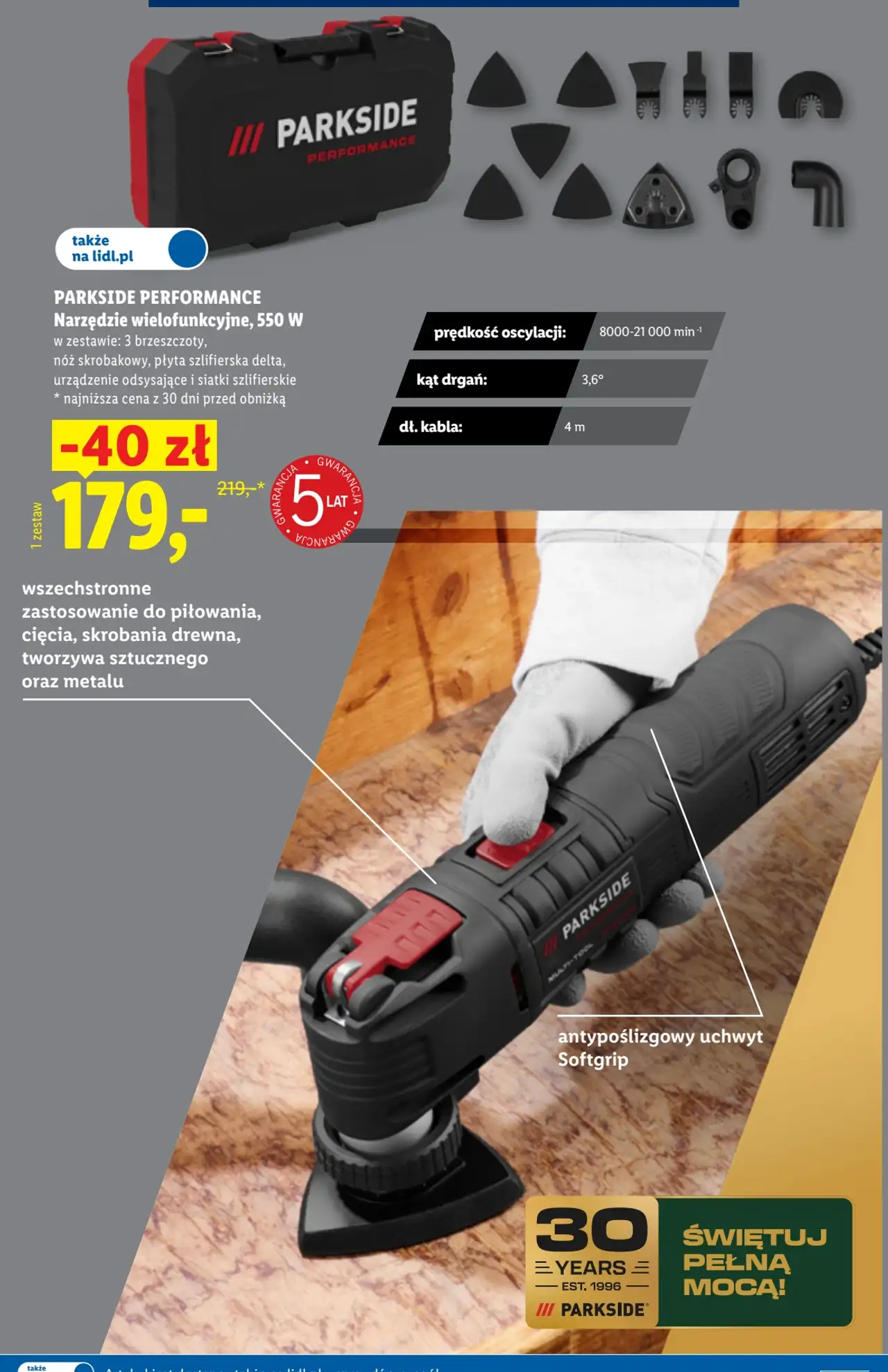 PARKSIDE PERFORMANCE Narzędzie wielofunkcyjne, 550 W