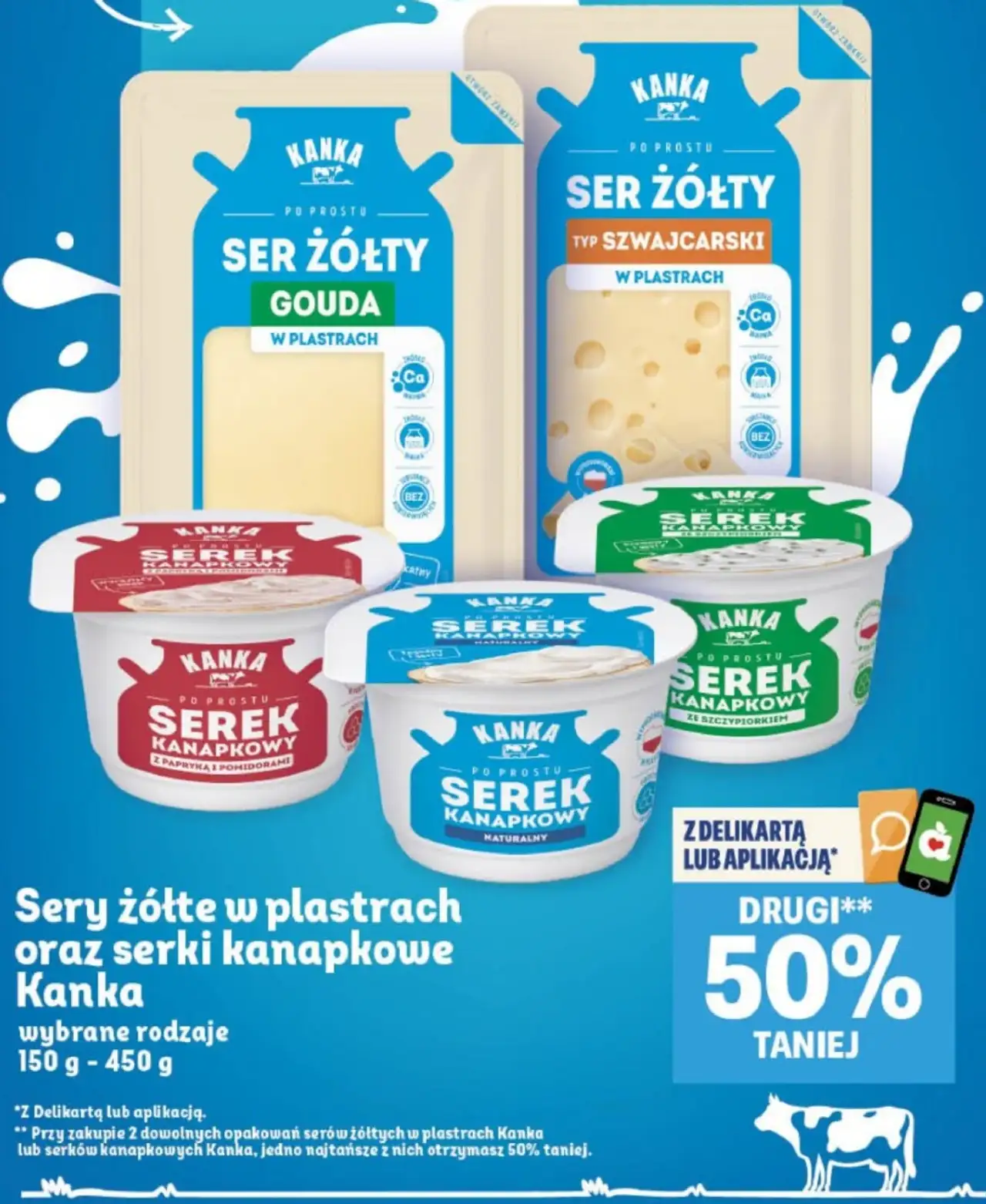 Sery żółte w plastrach oraz serki kanapkowe Kanka