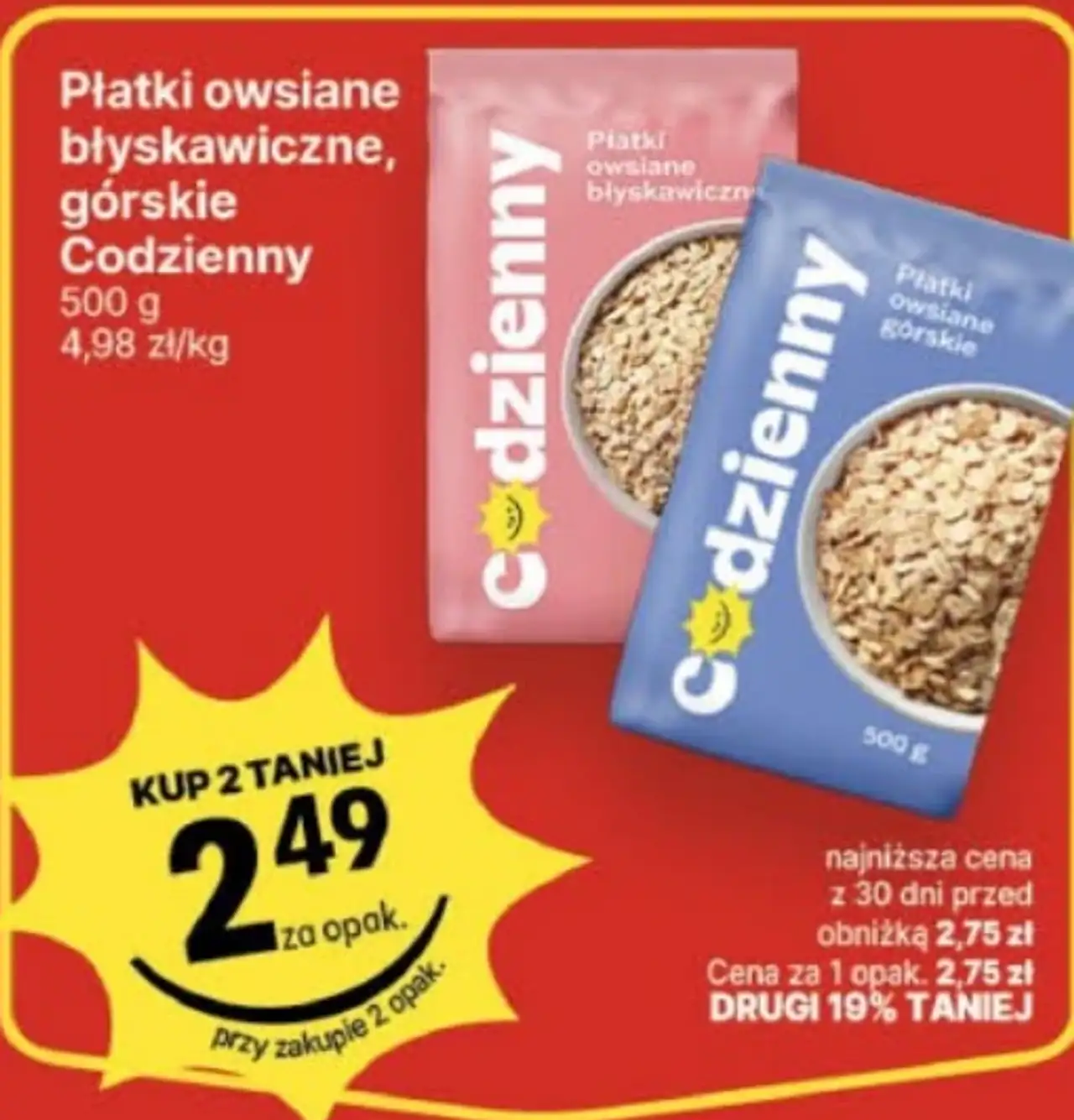 Płatki owsiane błyskawiczne, górskie Codzienny