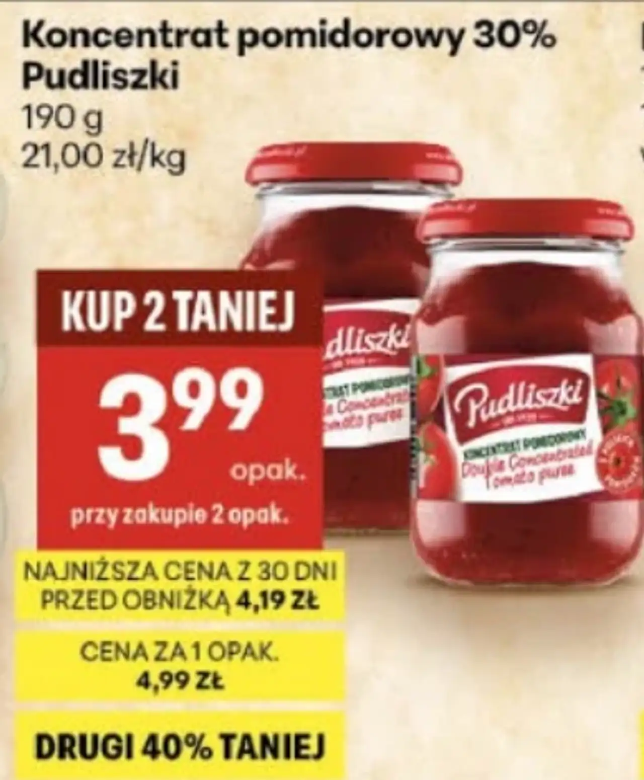 Koncentrat pomidorowy 30% Pudliszki