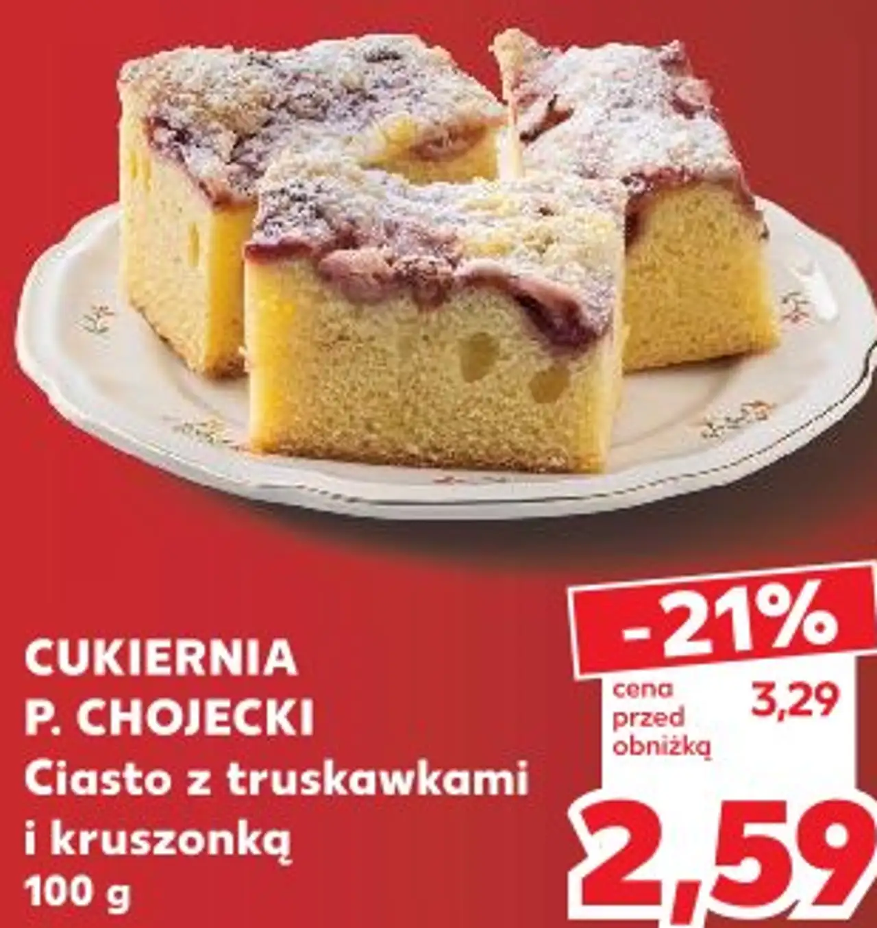 Cukiernia P. Chojecki Ciasto z truskawkami i kruszonką