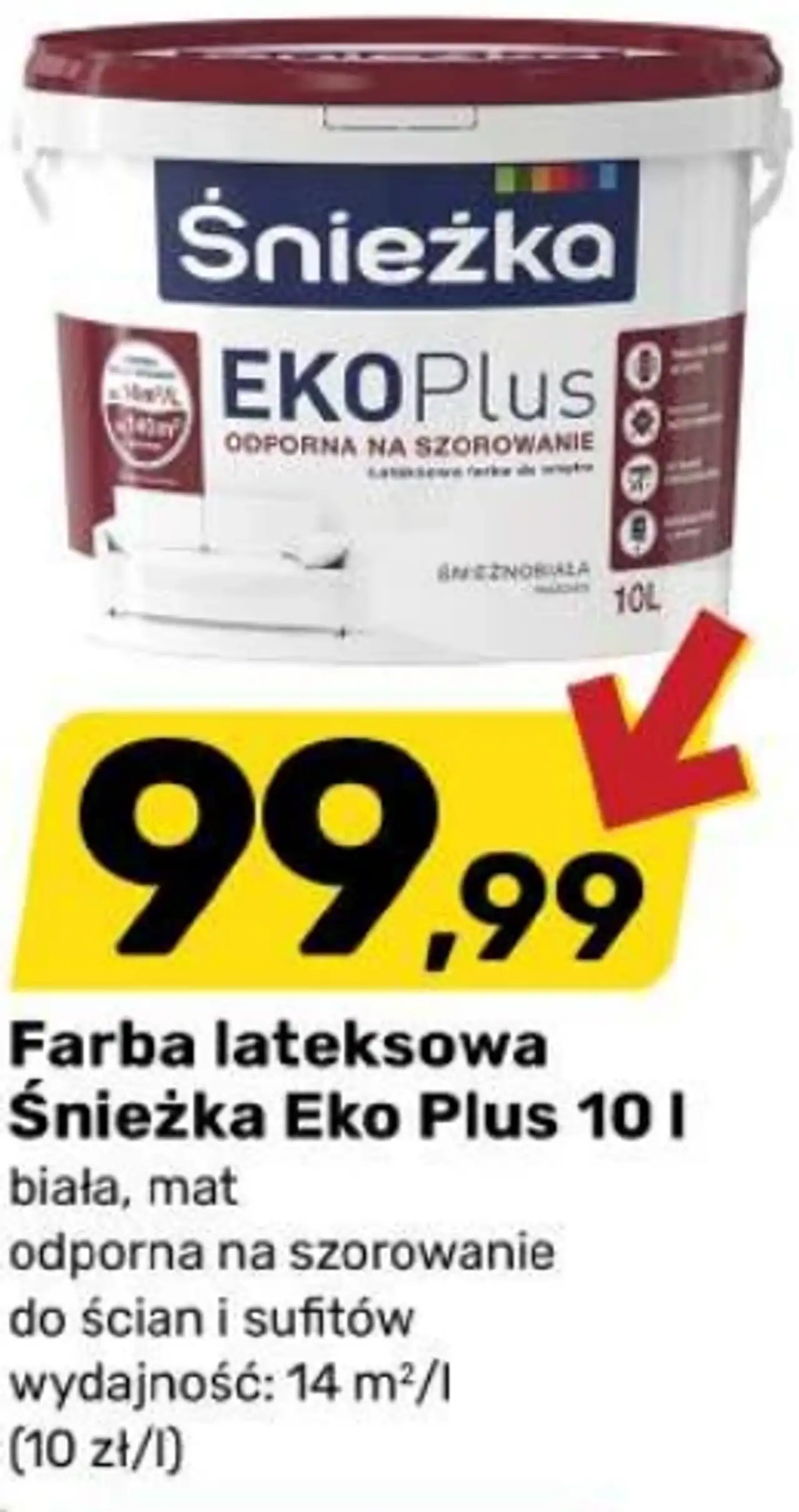 Farba lateksowa Śnieżka Eko Plus 10 l
