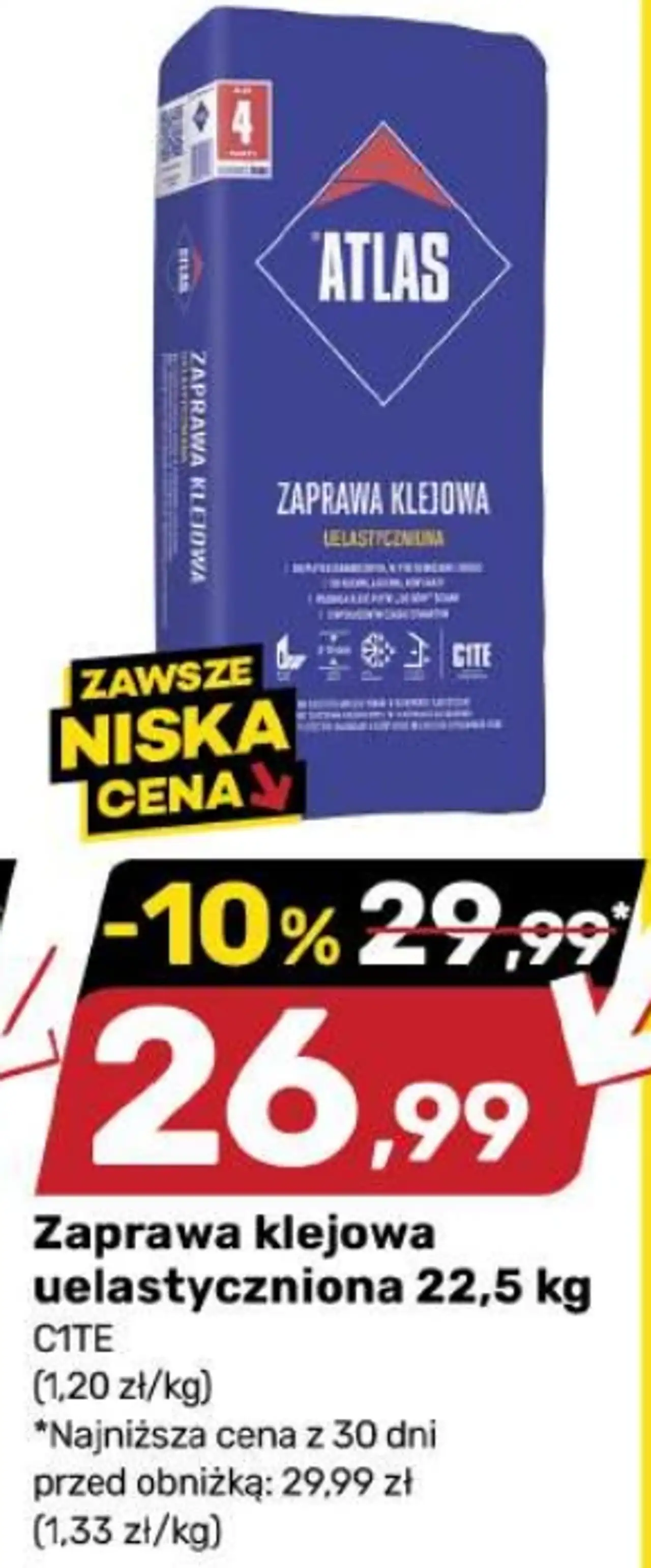 Zaprawa klejowa uelastyczniona 22,5 kg Atlas