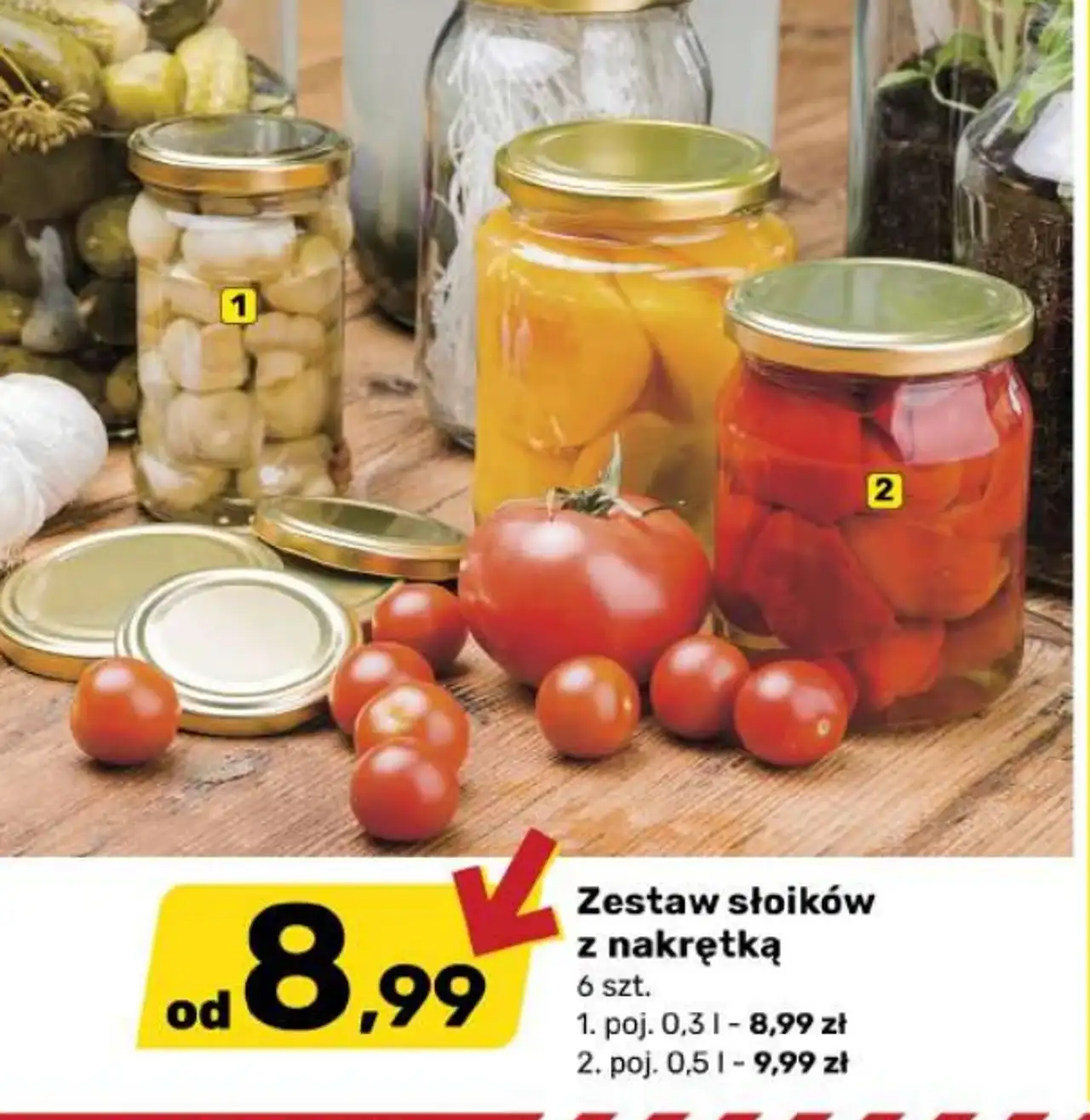 Zestaw słoików z nakrętką 6 szt.