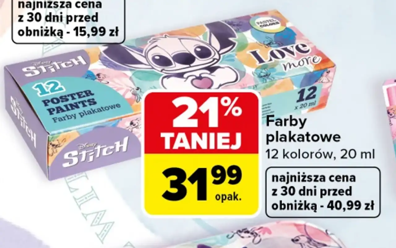 CoolPack Stitch Farby plakatowe 12 kolorów, 20 ml