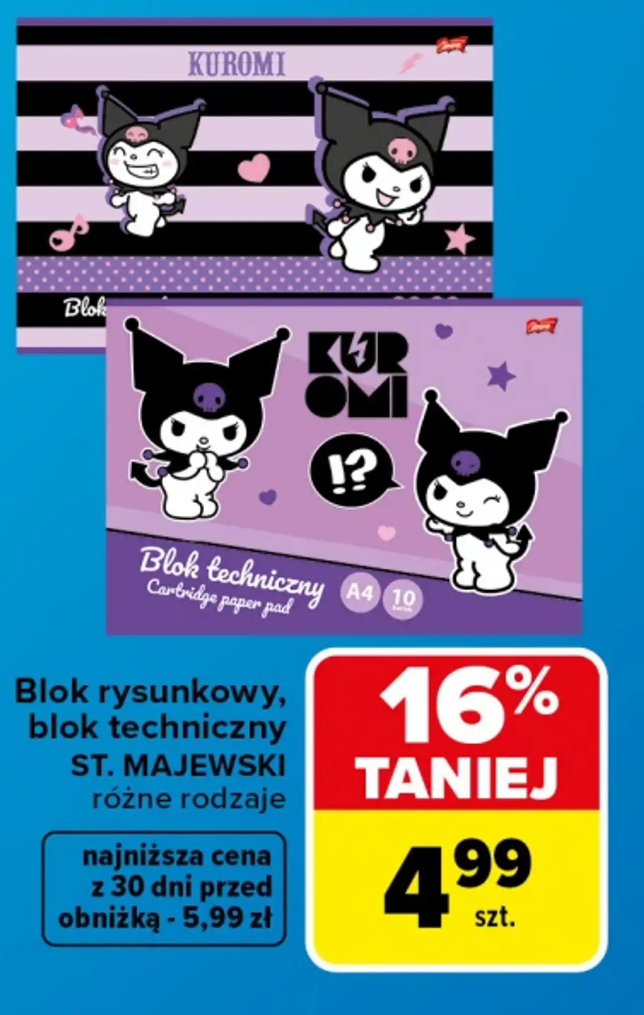 Blok rysunkowy lub blok techniczny ST. MAJEWSKI Kuromi