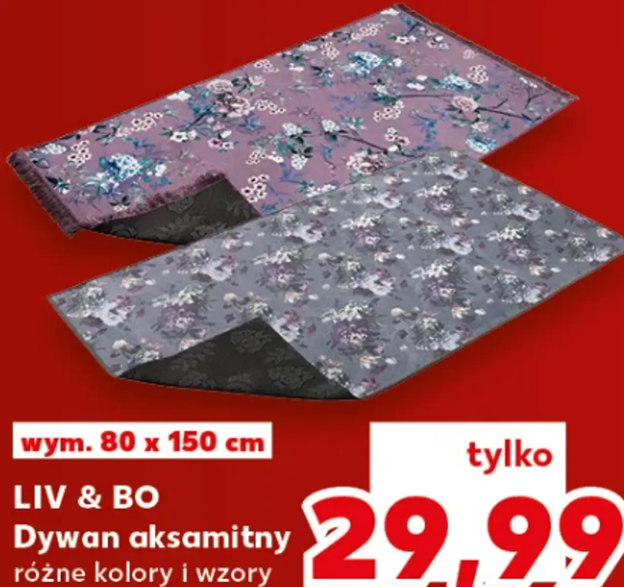 LIV & BO Dywan aksamitny różne kolory i wzory