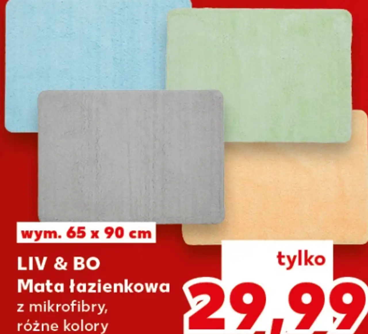 LIV & BO Mata łazienkowa z mikrofibry, różne kolory