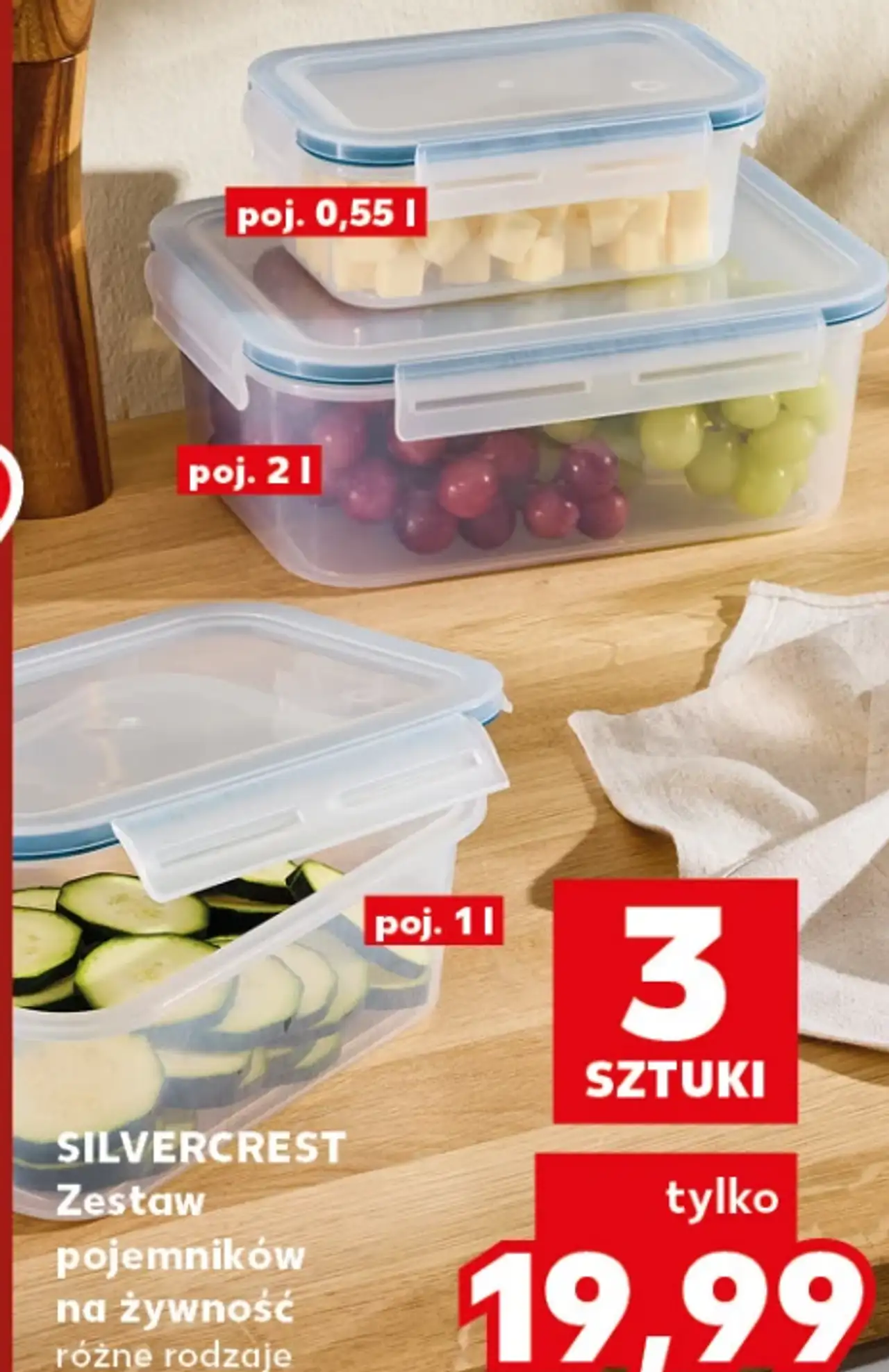 Silvercrest Zestaw pojemników na żywność 3 sztuki