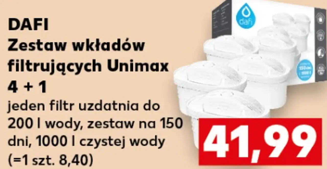 Dafi Zestaw wkładów filtrujących Unimax 4 + 1