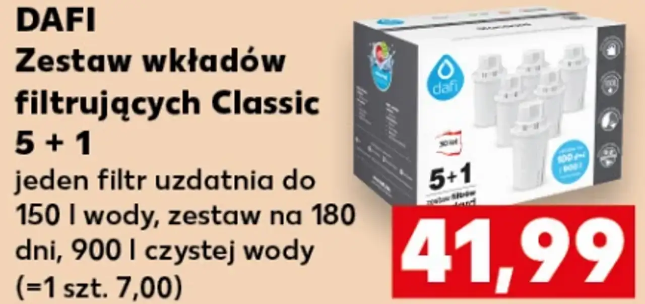 Dafi Zestaw wkładów filtrujących Classic 5 + 1