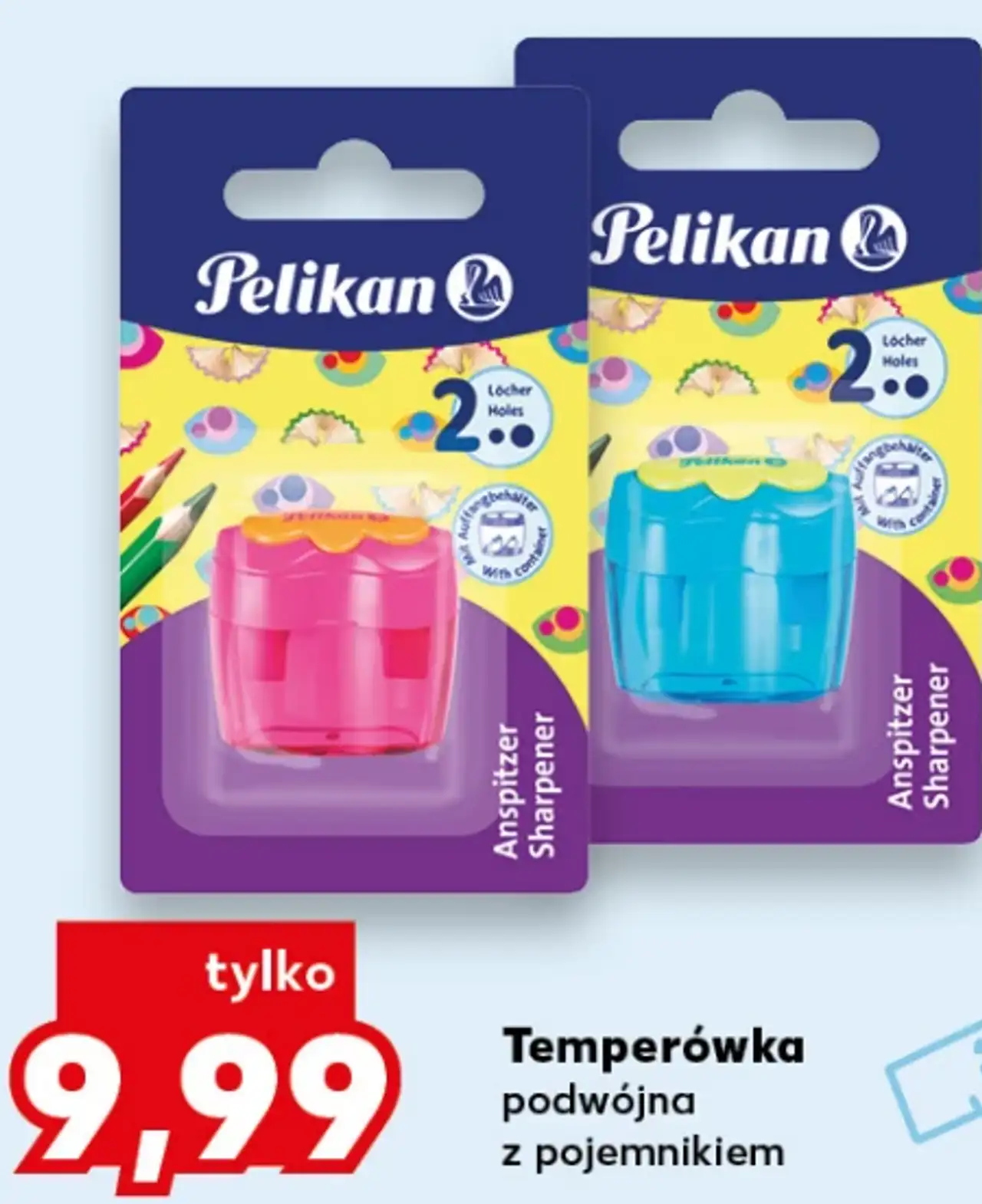 Temperówka podwójna z pojemnikiem Pelikan