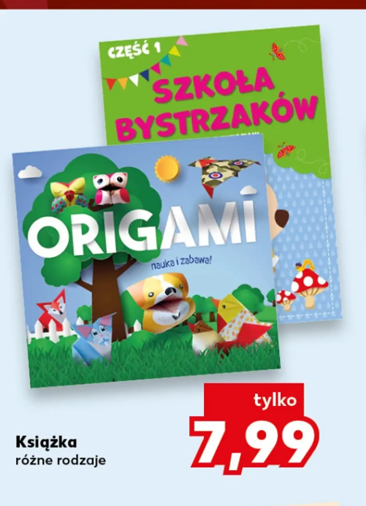 Książka dla dzieci, różne rodzaje (np. Origami, Szkoła Bystrzaków)
