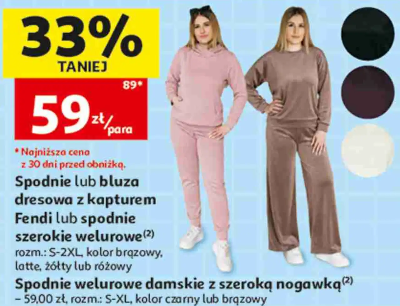 Spodnie lub bluza dresowa z kapturem Fendi lub spodnie szerokie welurowe