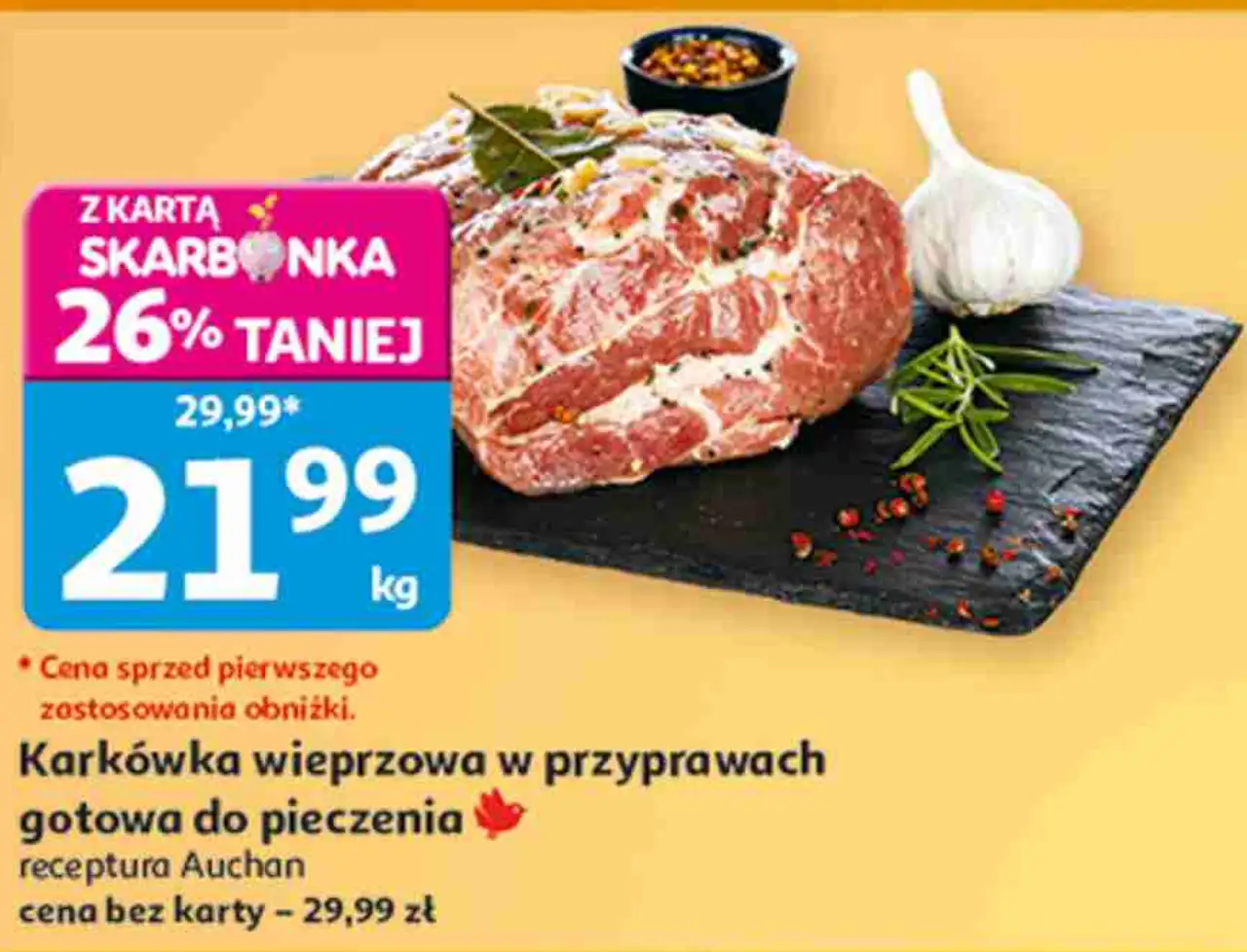 Karkówka wieprzowa w przyprawach gotowa do pieczenia receptura Auchan