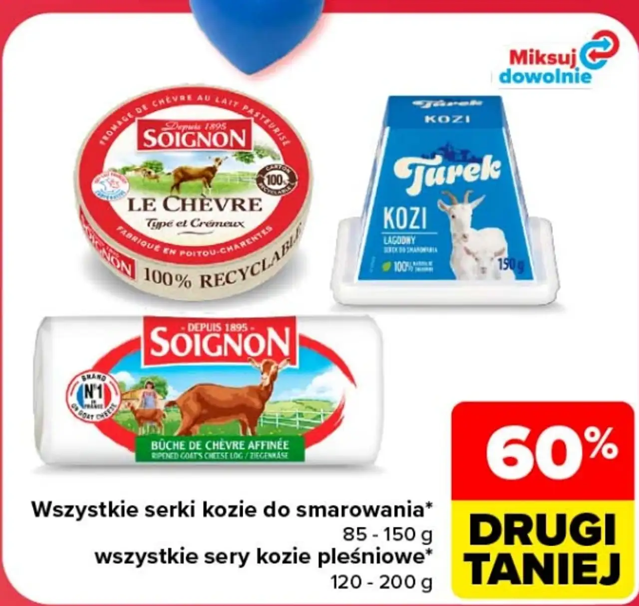 Wszystkie serki kozie do smarowania Soignon, Turek, sery kozie pleśniowe Soignon