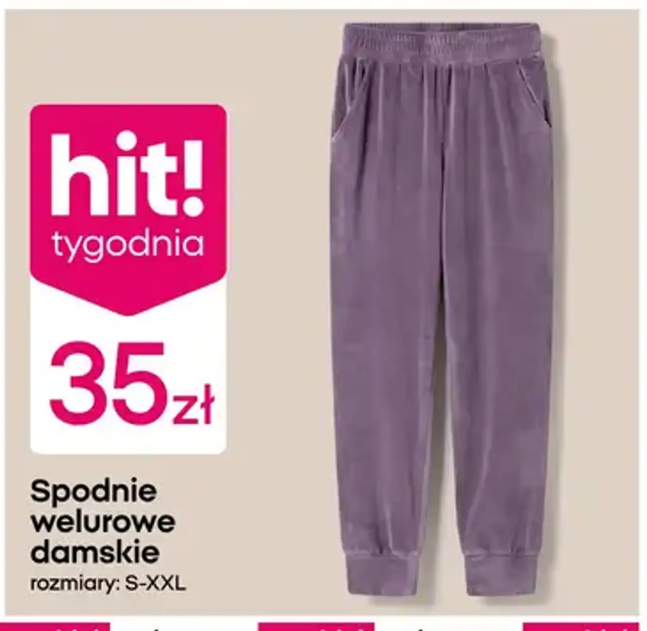 Spodnie welurowe damskie