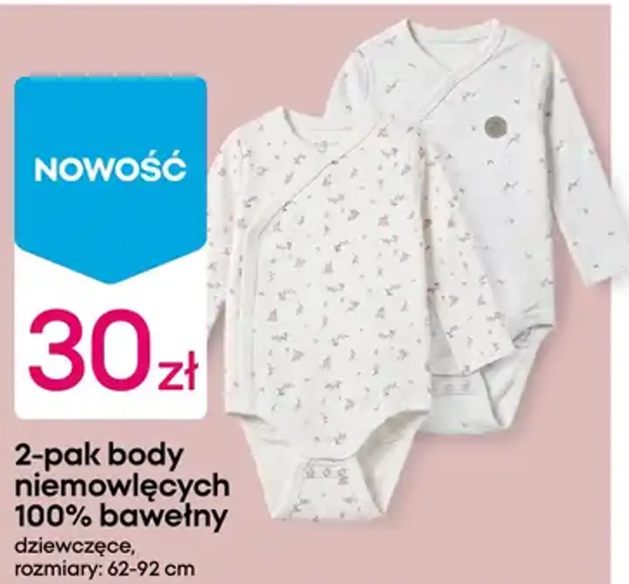 2-pak body niemowlęcych dziewczęcych 100% bawełny