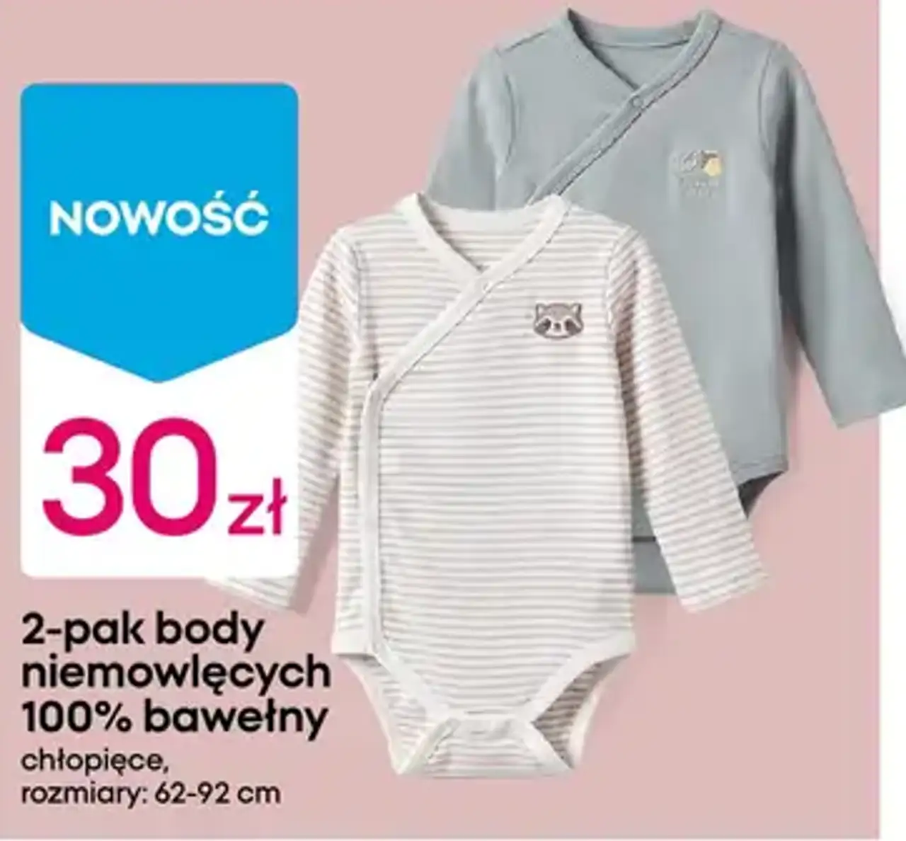 2-pak body niemowlęcych chłopięcych 100% bawełny