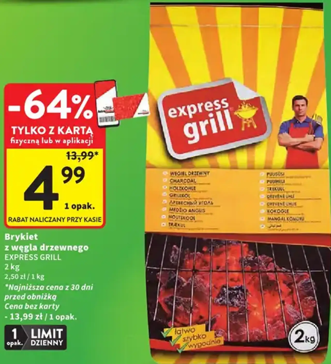 Brykiet z węgla drzewnego Express Grill