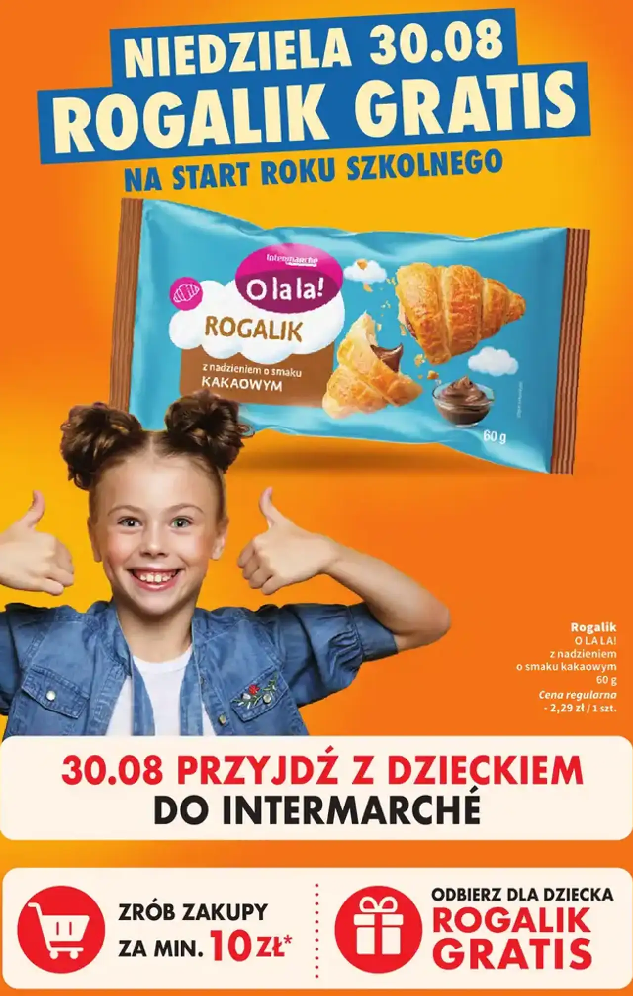 Rogalik O LA LA! z nadzieniem o smaku kakaowym