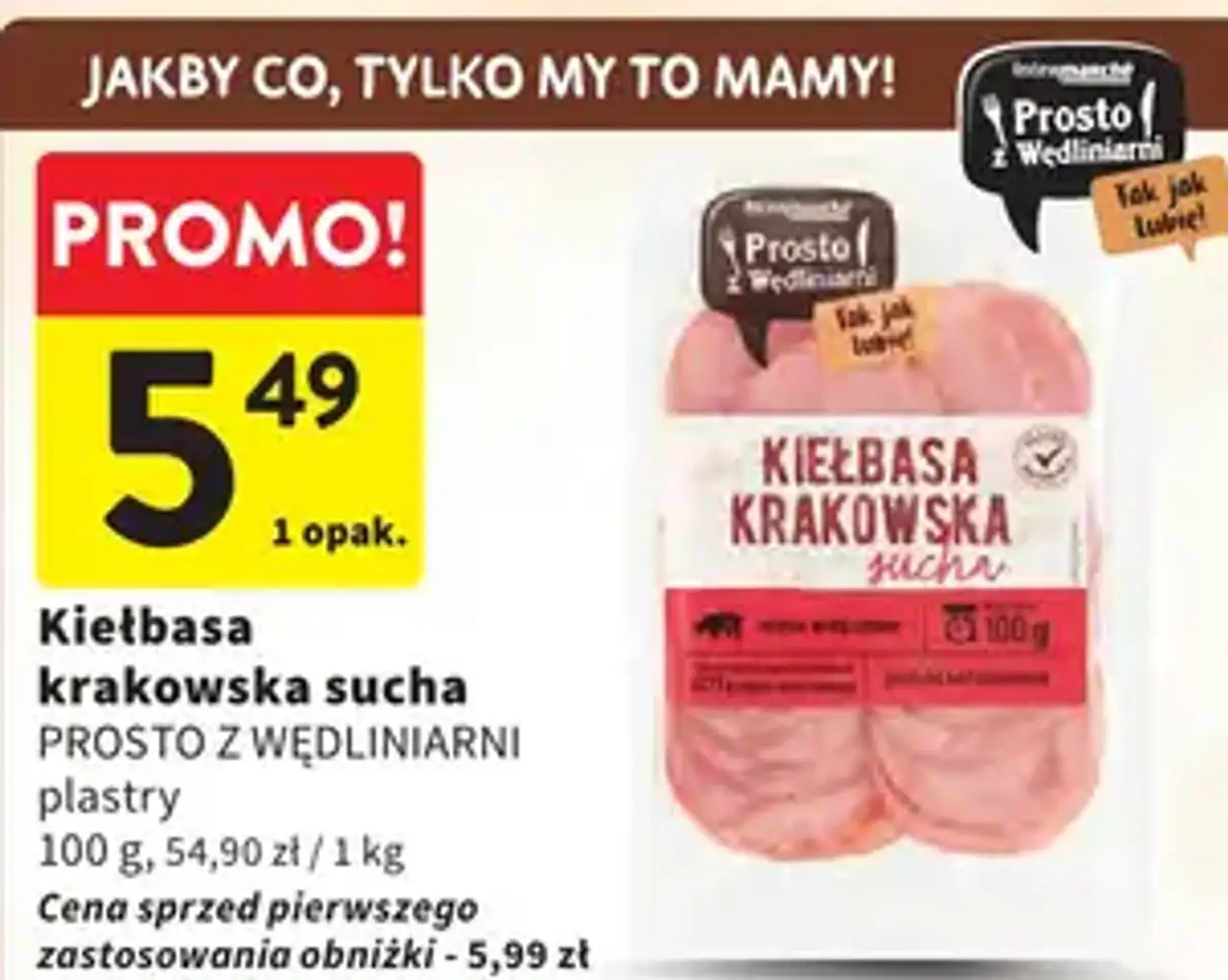 Kiełbasa krakowska sucha Prosto z Wędliniarni