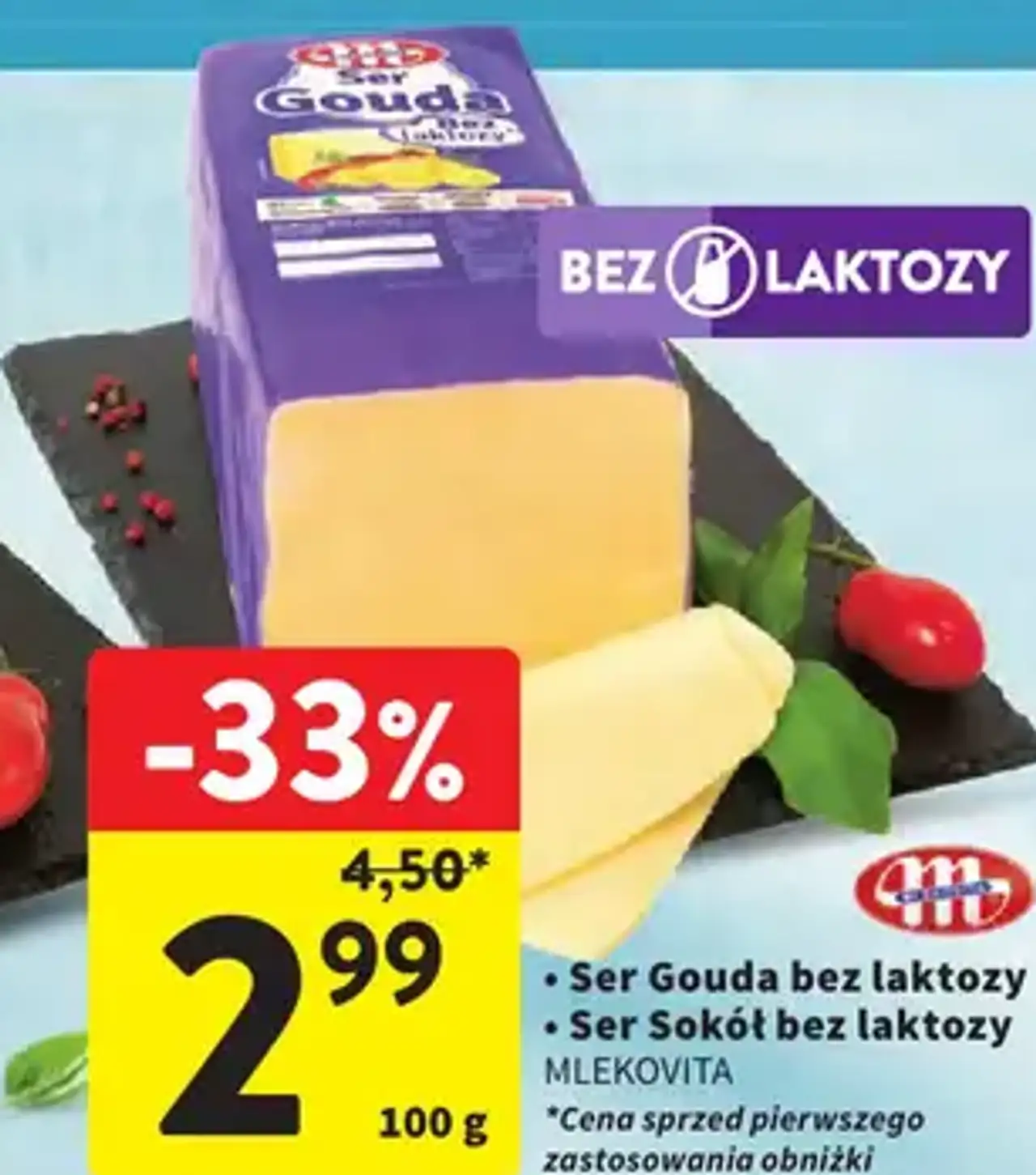 Ser Gouda bez laktozy / Ser Sokół bez laktozy Mlekovita