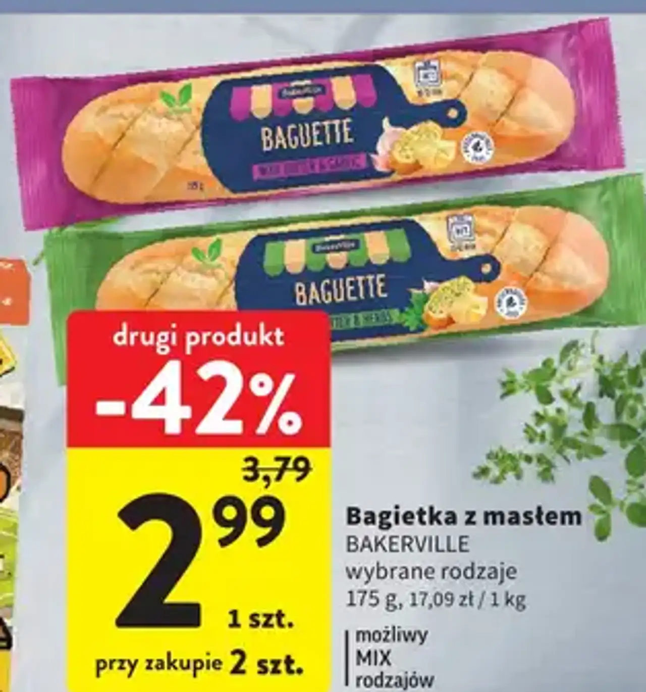 Bagietka z masłem BAKERVILLE wybrane rodzaje