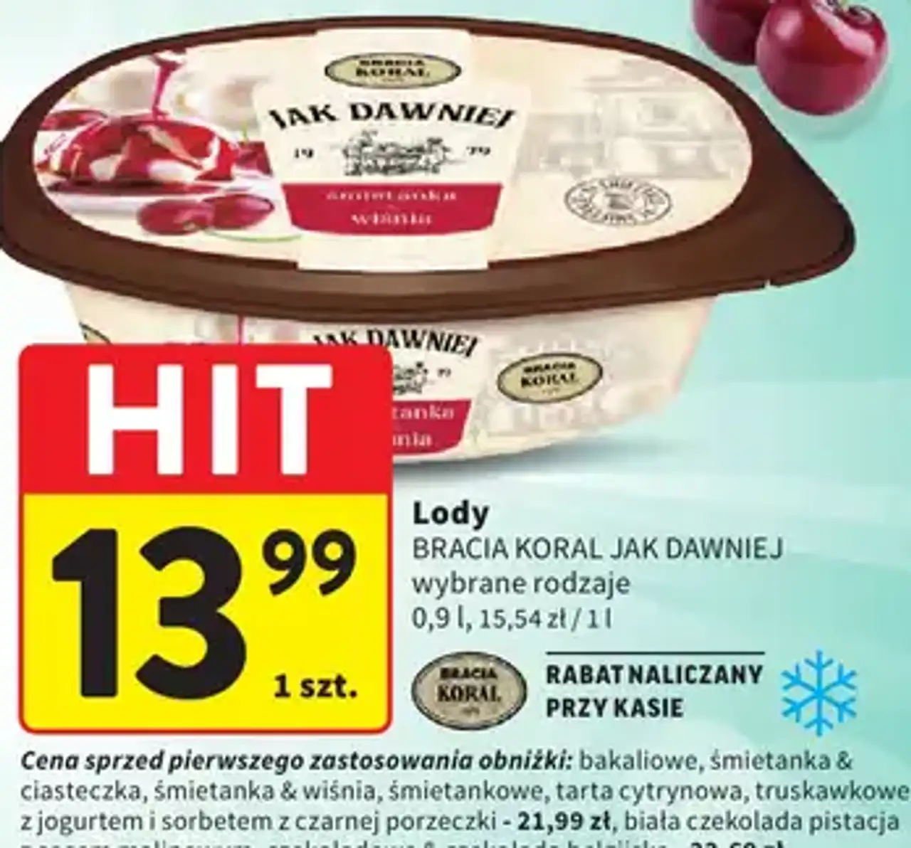 Lody BRACIA KORAL JAK DAWNIEJ wybrane rodzaje