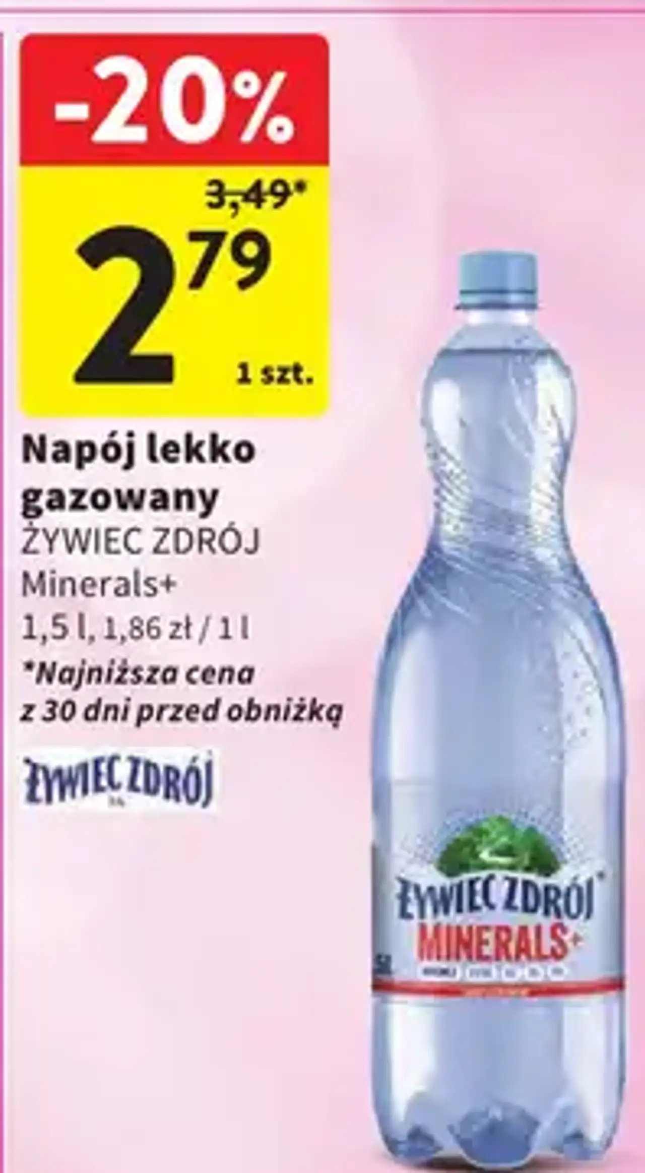 Napój lekko gazowany Żywiec Zdrój Minerals+