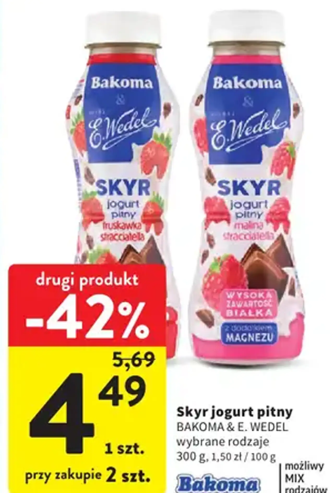 Skyr jogurt pitny Bakoma & E. Wedel