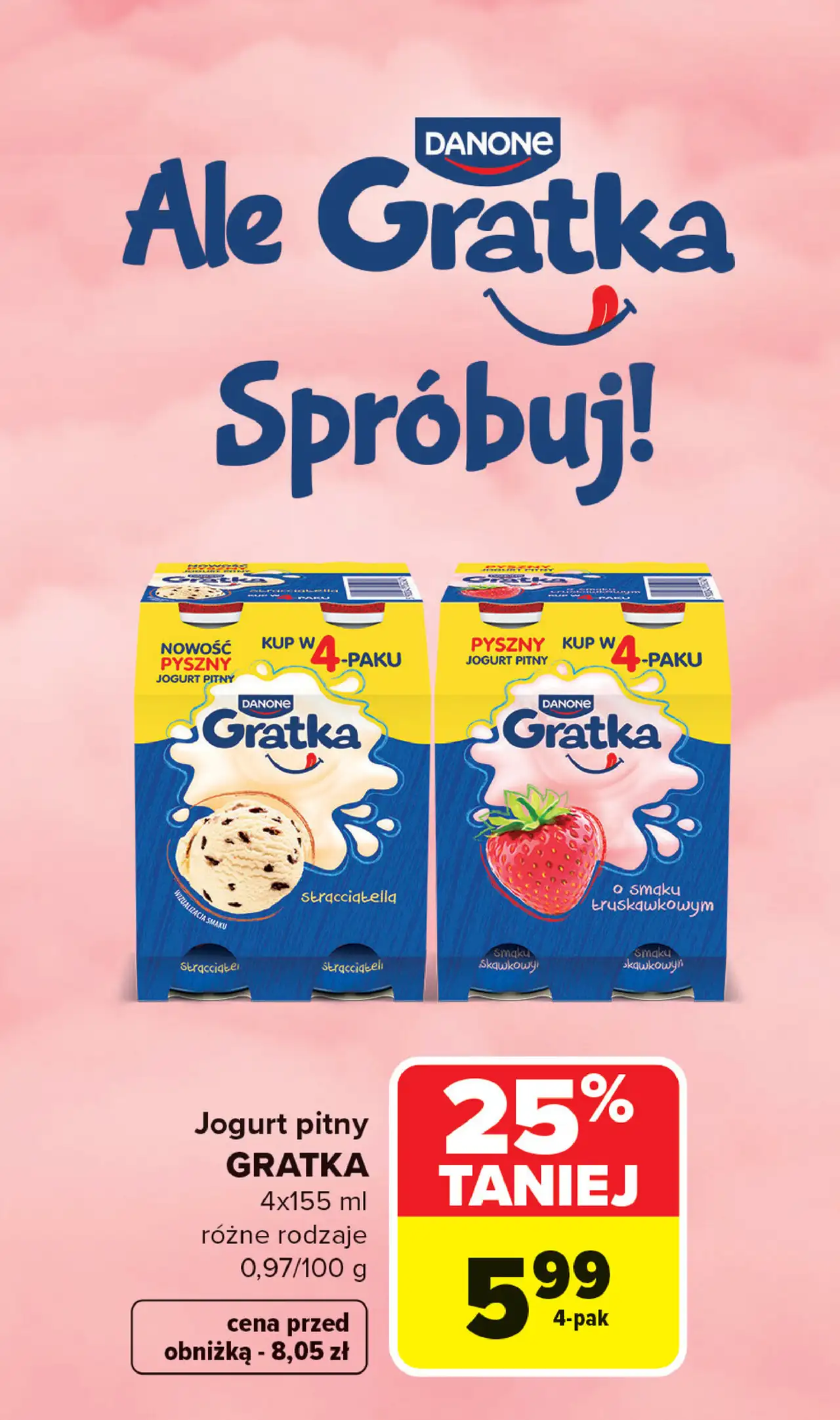 Napój mleczny straciatella Danone Gratka