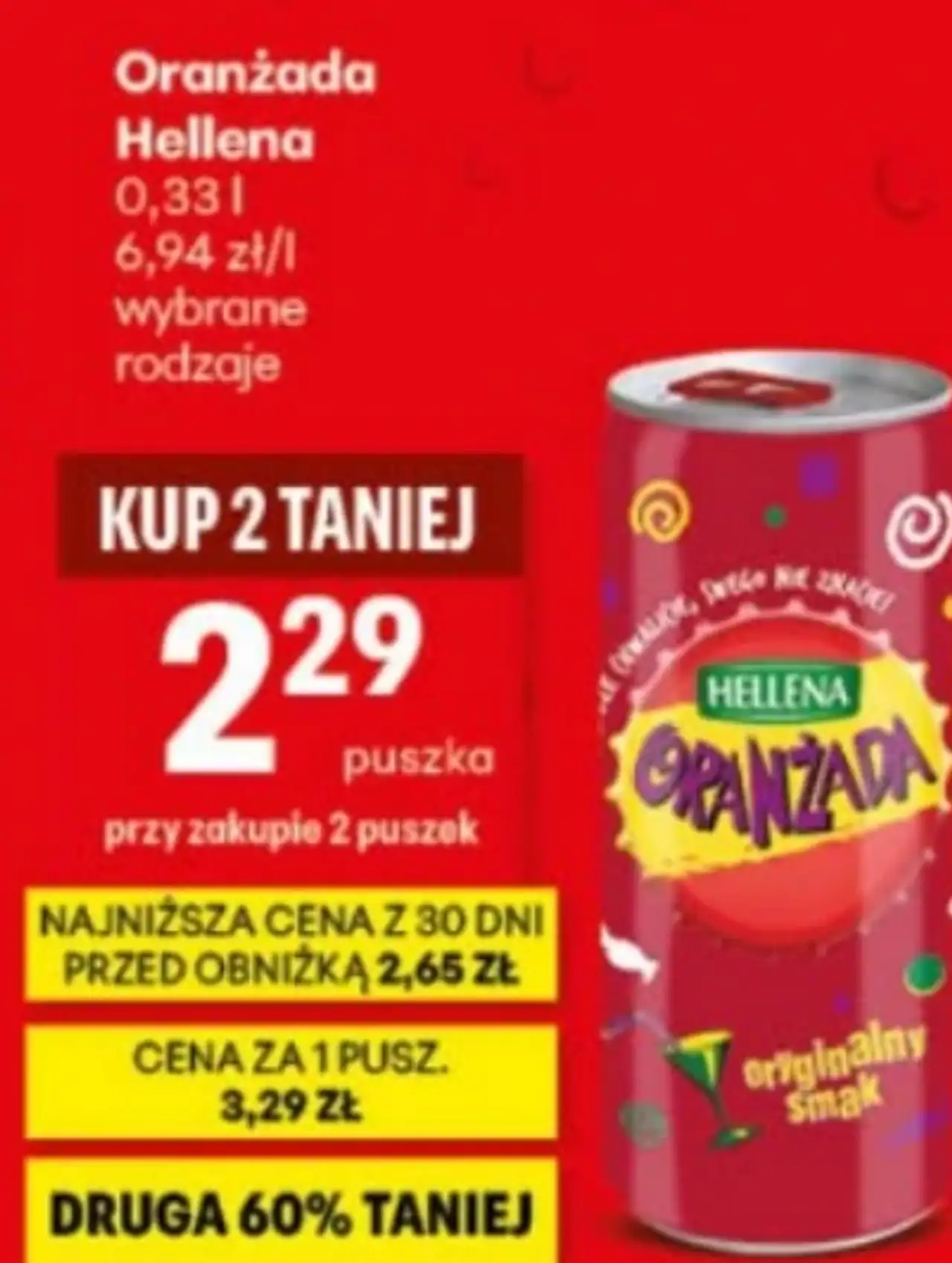 Oranżada Hellena puszka 0,33 l