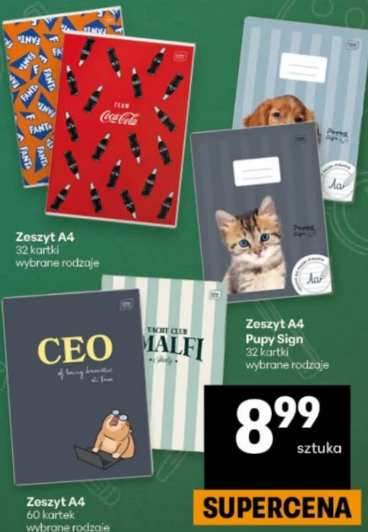 Zeszyt A4 wybrane rodzaje (32 lub 60 kartek)