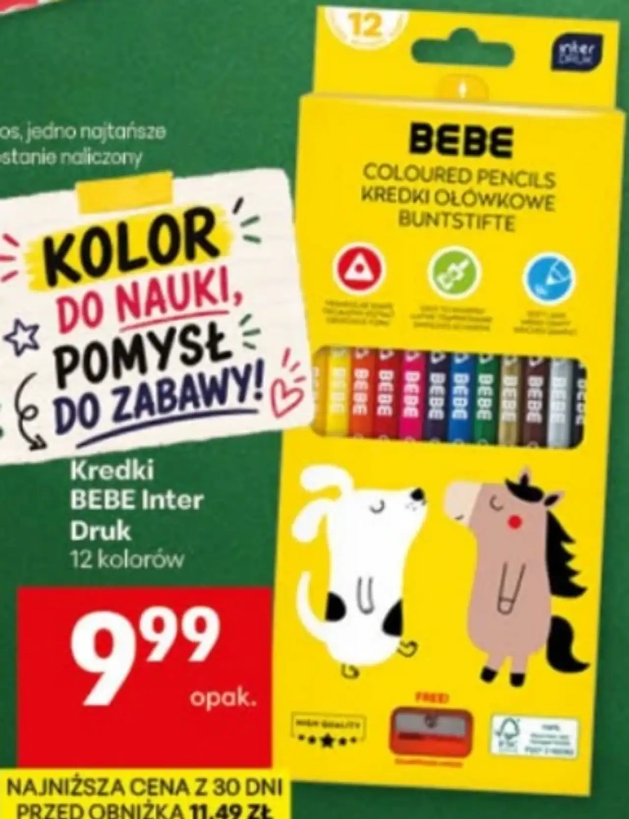Kredki BEBE Inter Druk 12 kolorów